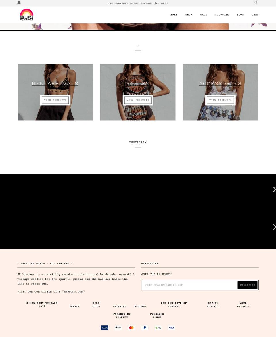 herponyvintage.com shopify website screenshot