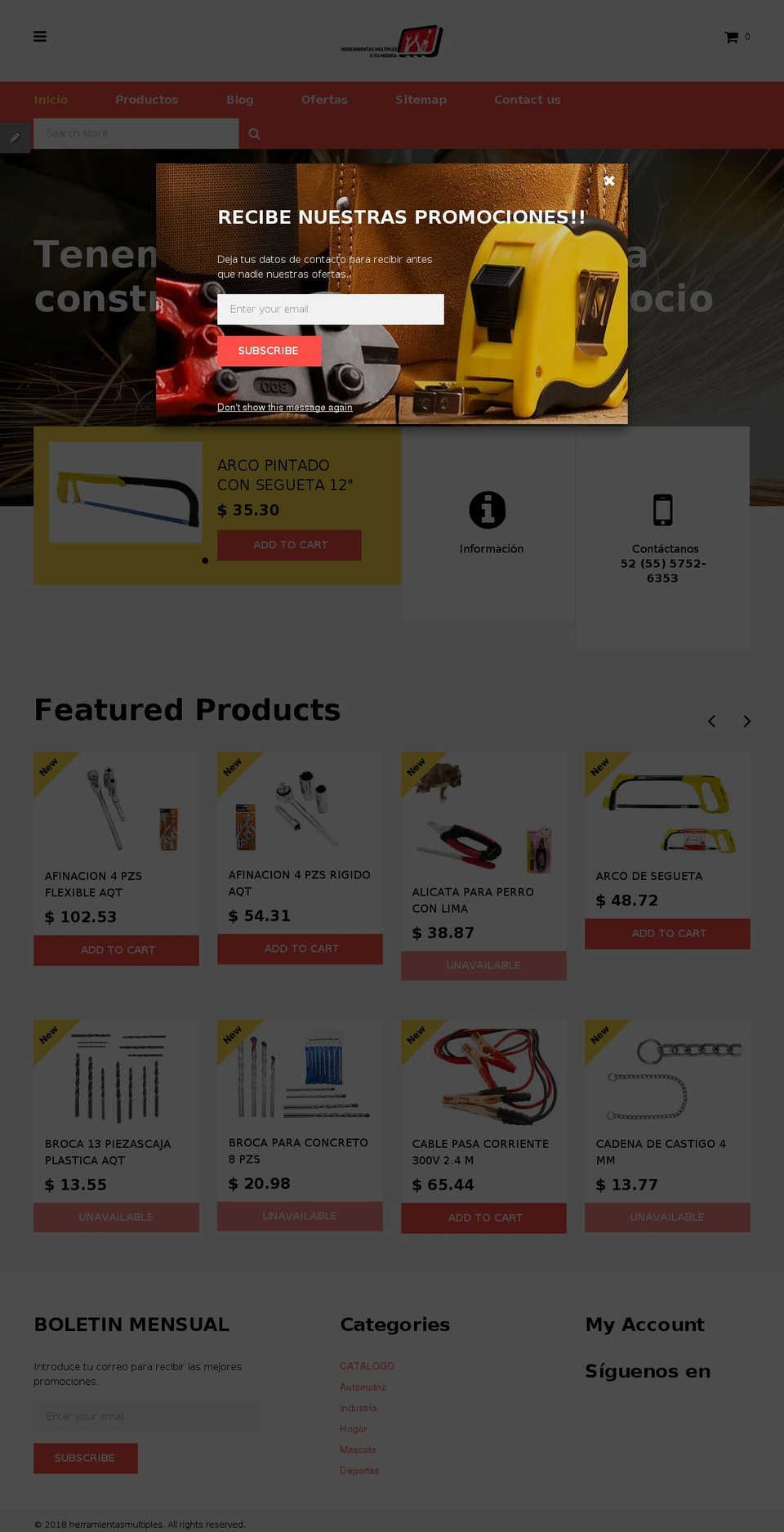 herramientasmultiples.com — Shopify storefront screenshot