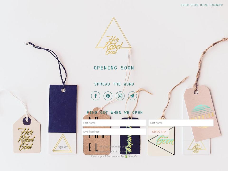herrebelsoul.com — Shopify storefront screenshot