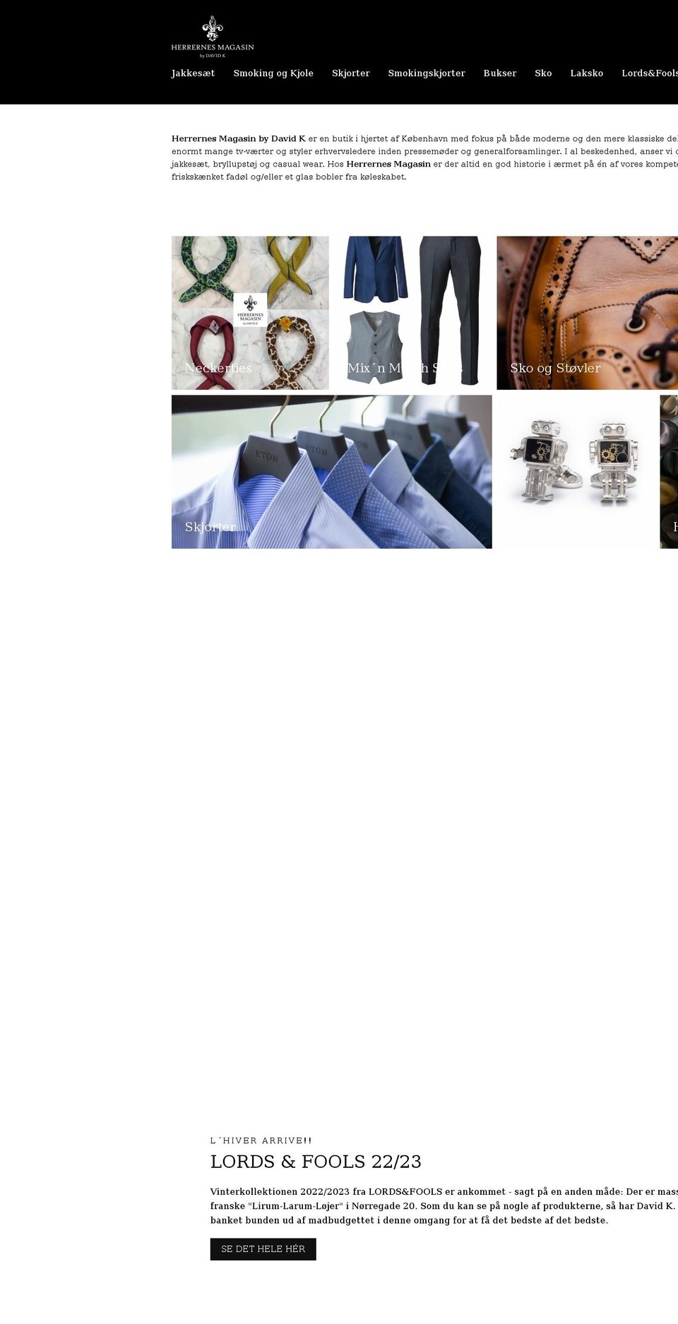 herrernesmagasin.dk shopify website screenshot