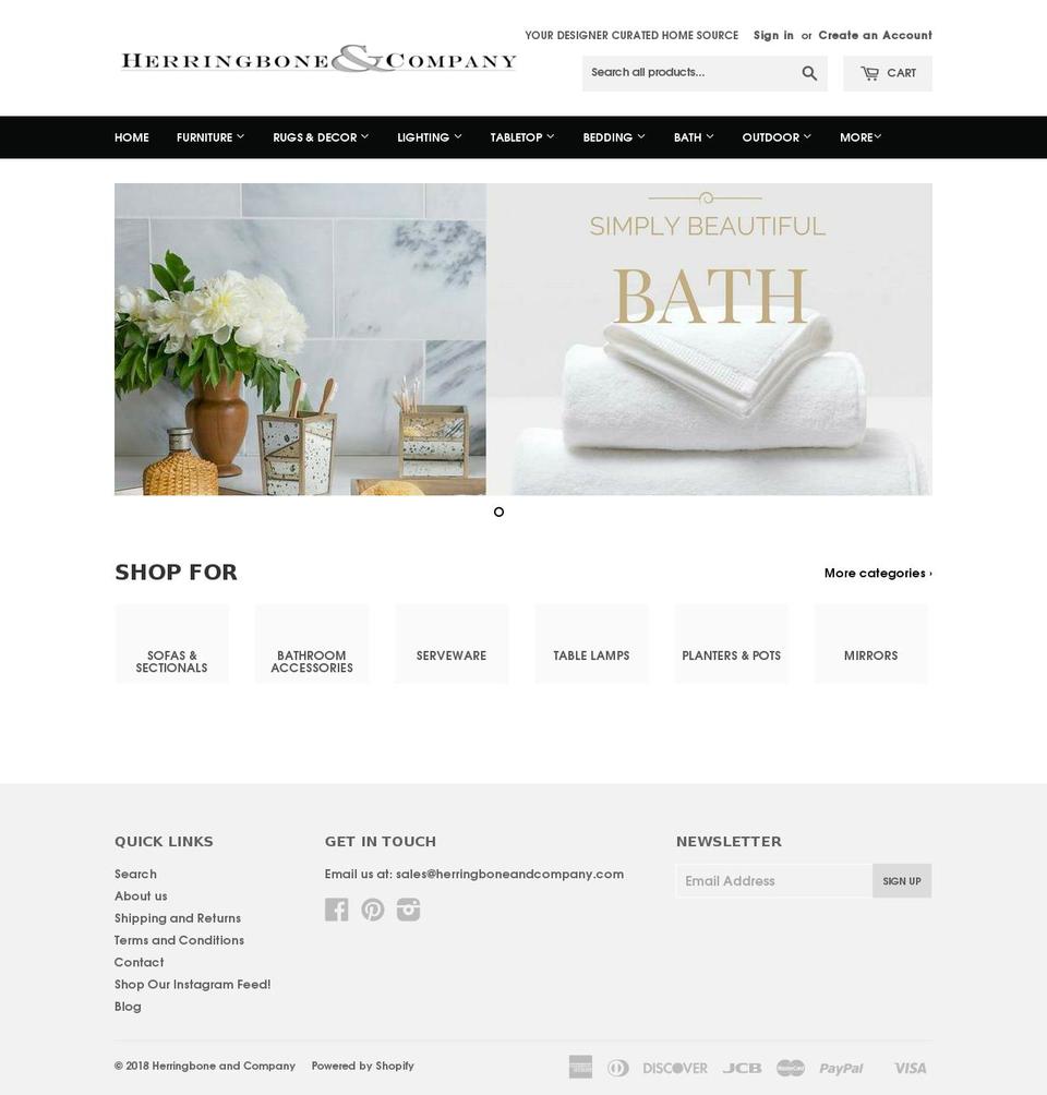 herringboneandcompany.com shopify website screenshot