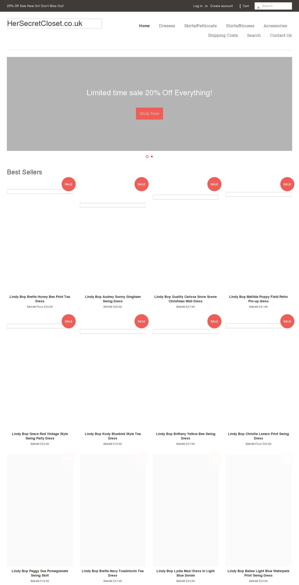 hersecretcloset.co.uk shopify website screenshot