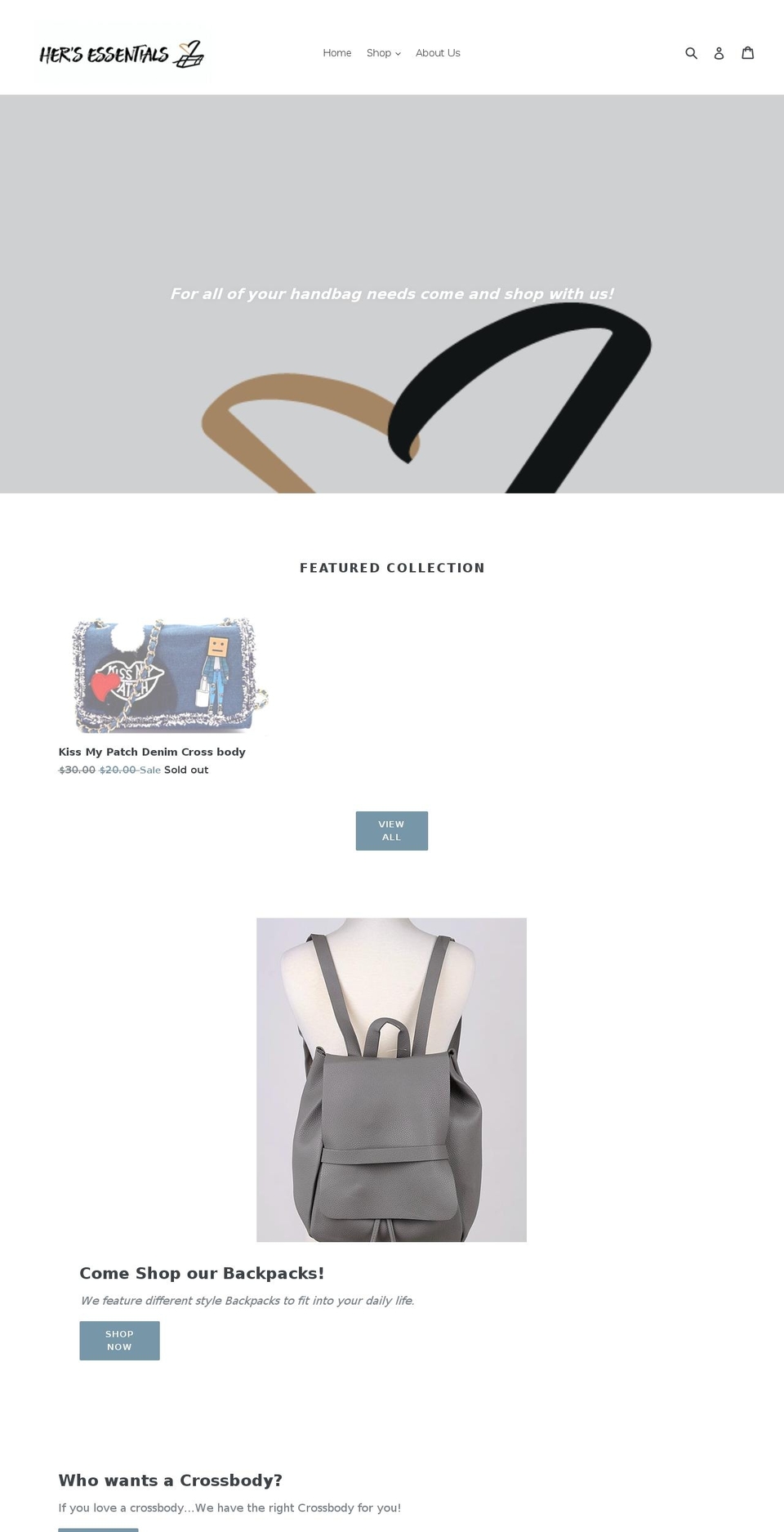 hersessentials.com — Shopify storefront screenshot