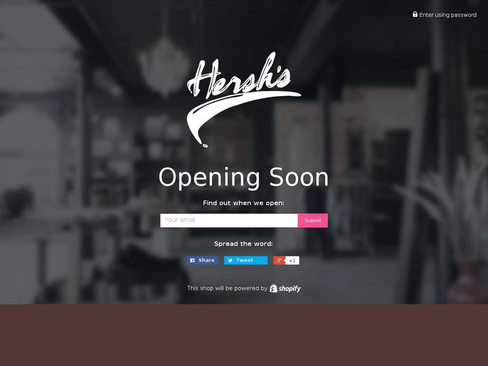 hershsboutique.com shopify website screenshot