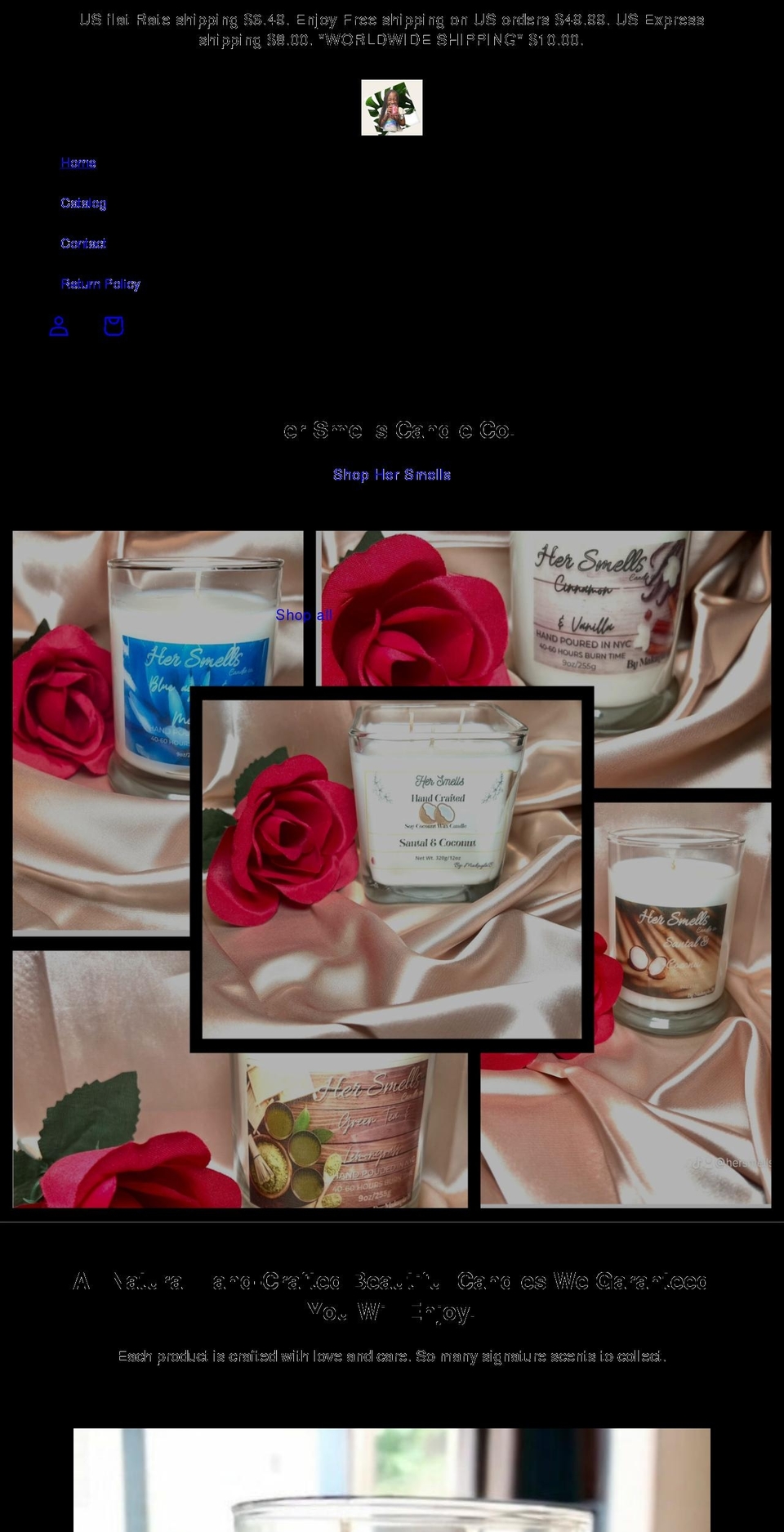 hersmells.com shopify website screenshot