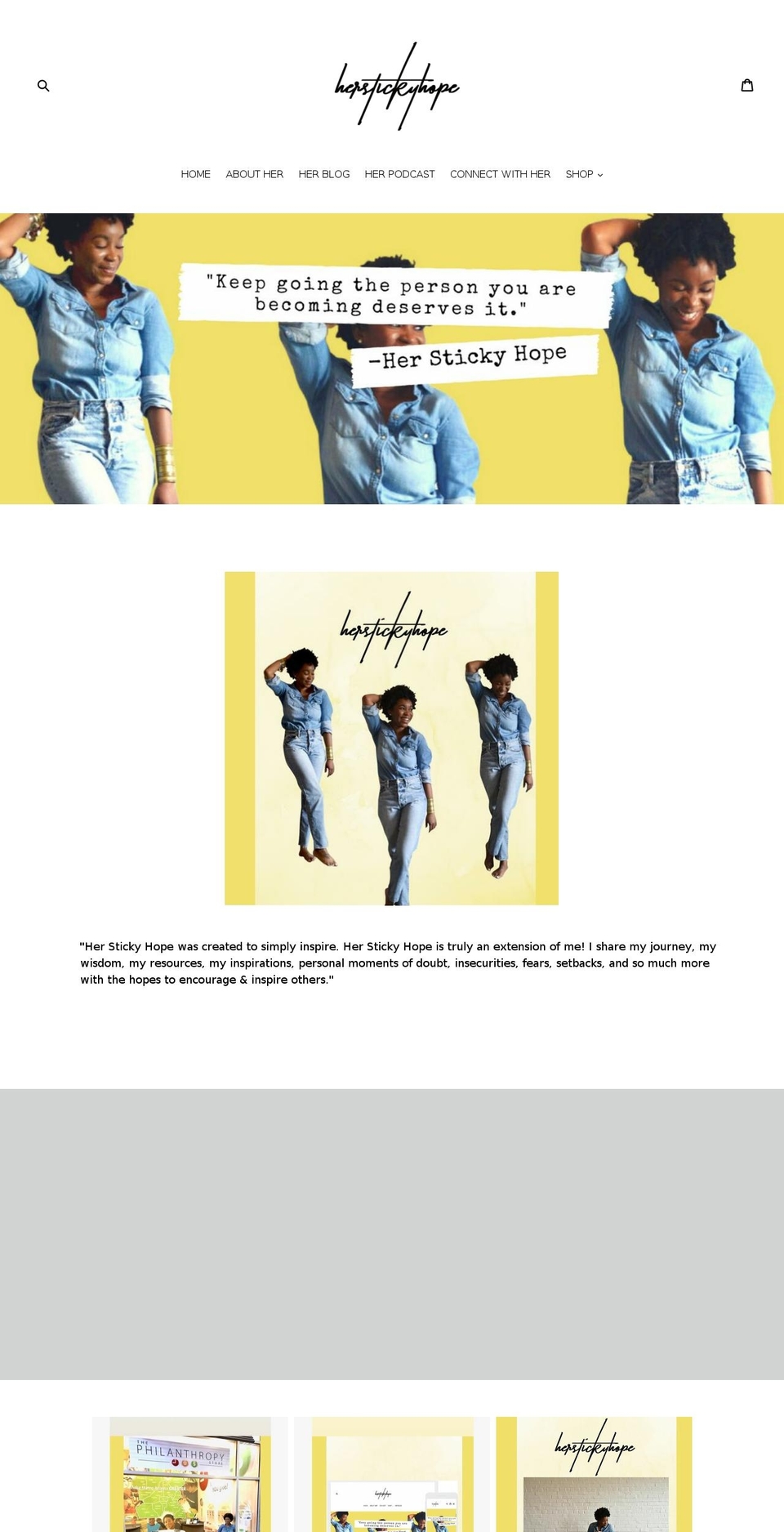herstickyhope.com shopify website screenshot