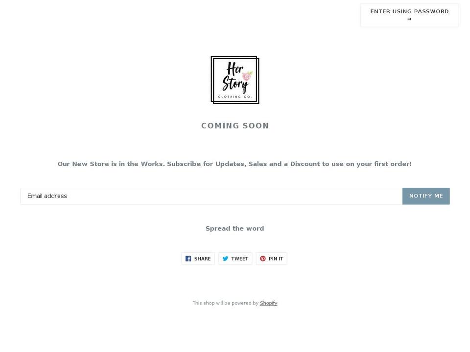 herstoryclothingco.com — Shopify storefront screenshot