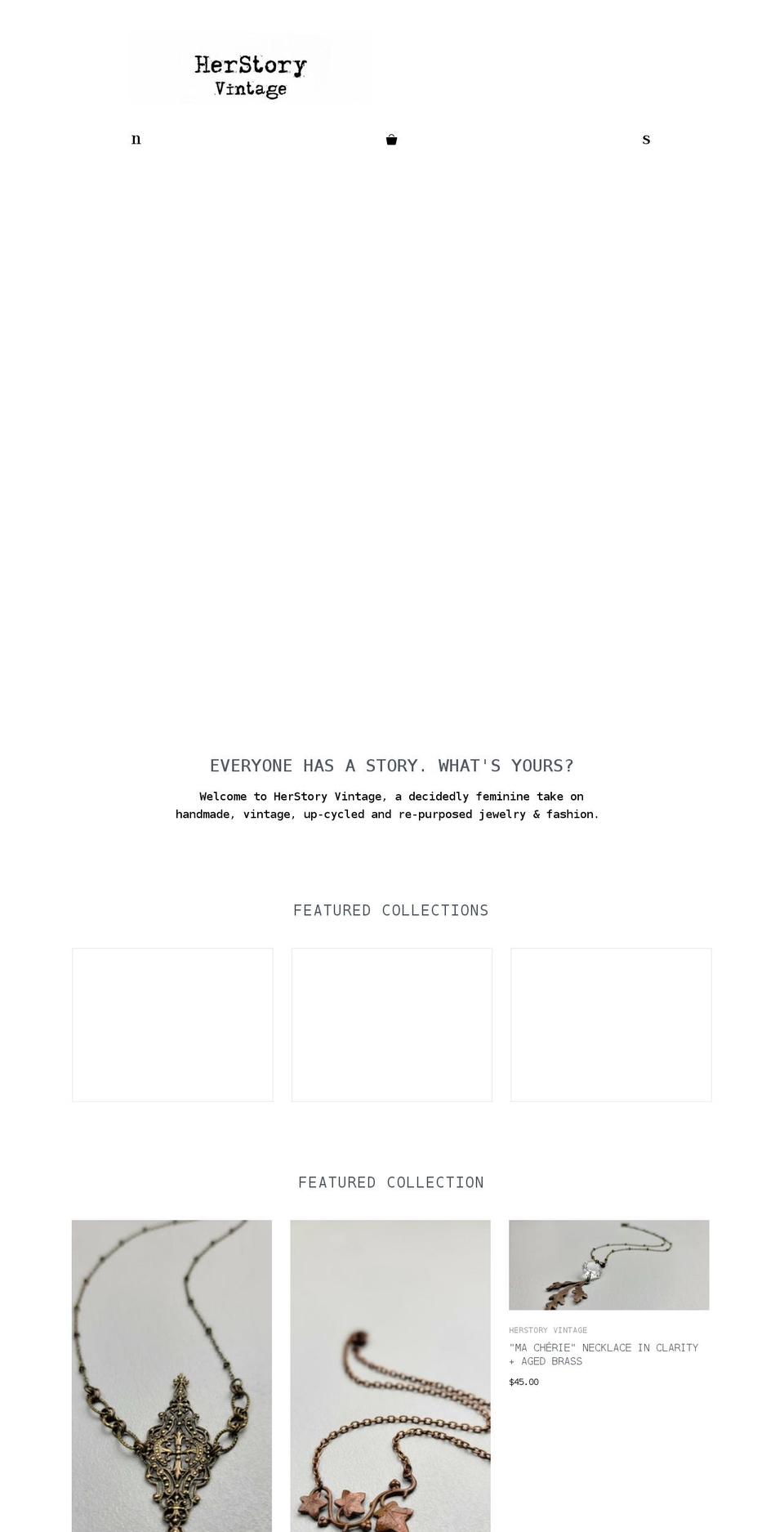 herstoryvintage.com shopify website screenshot