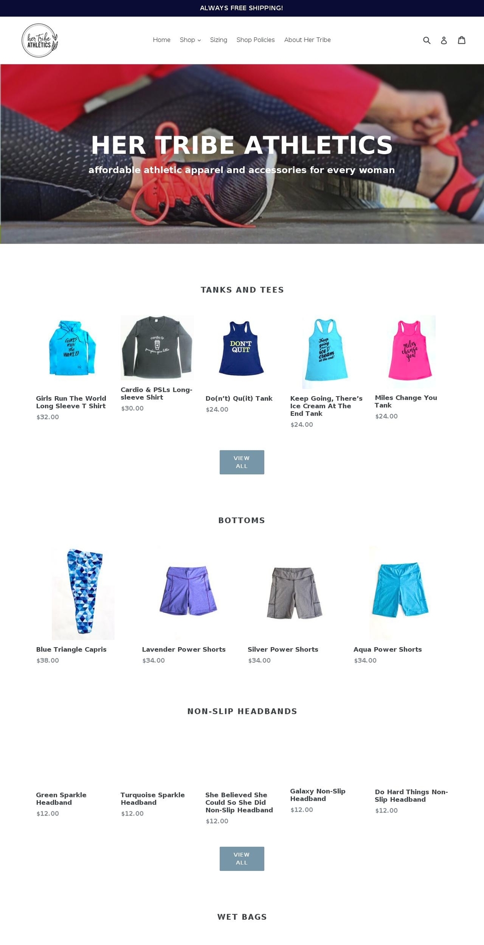 hertribeathletics.com shopify website screenshot