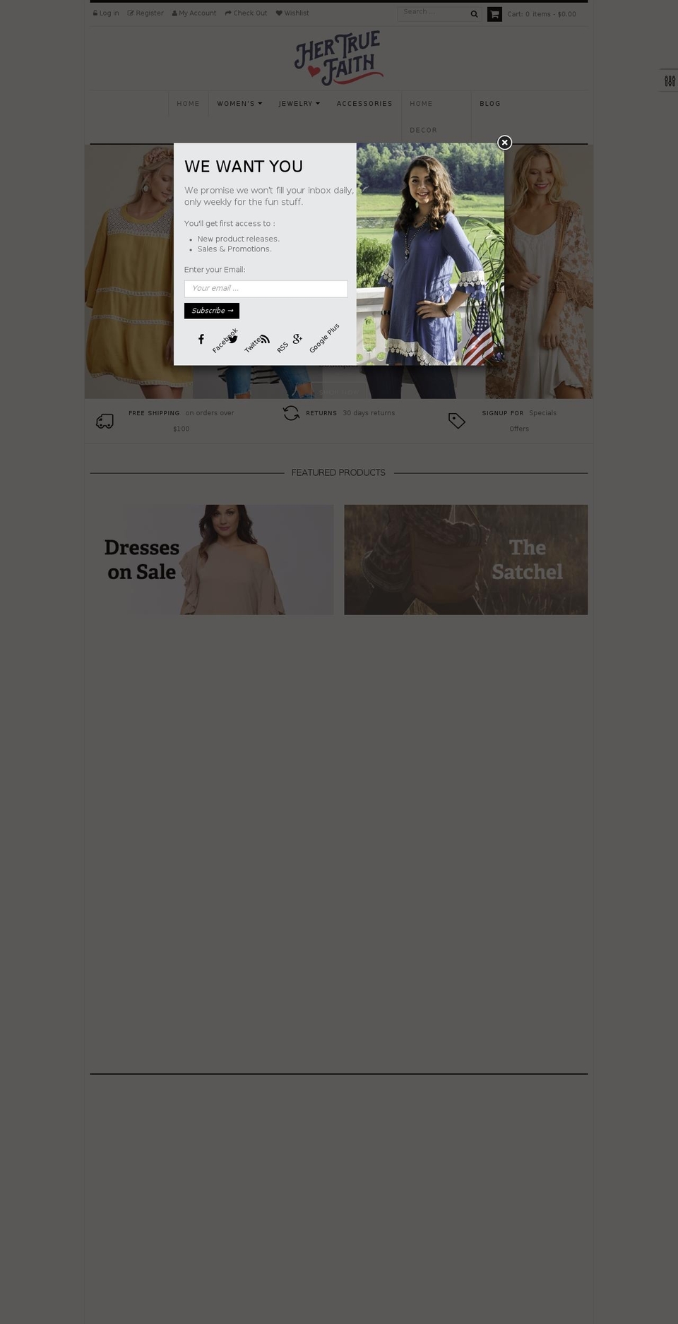 hertruefaith.com shopify website screenshot