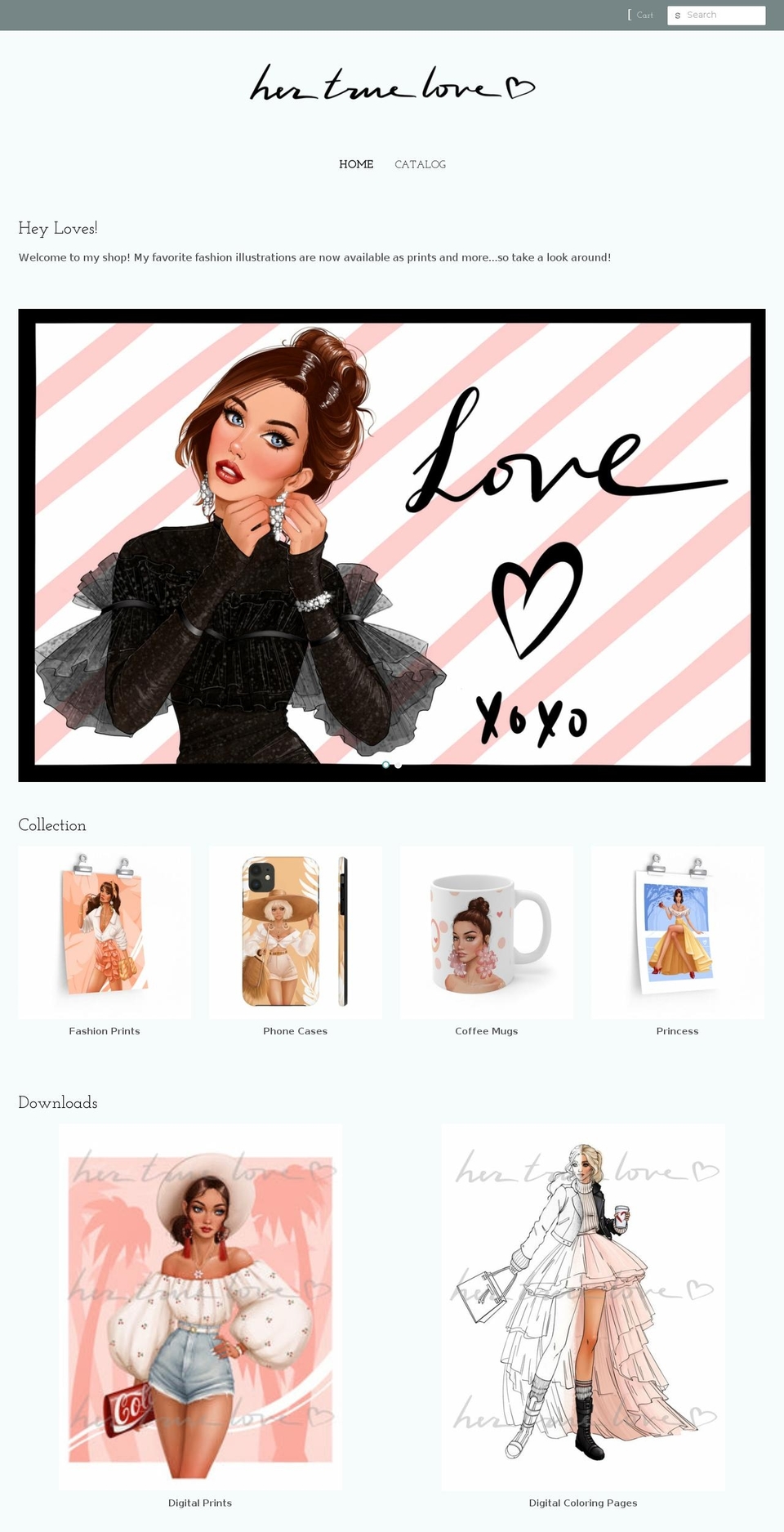 hertruelove.com — Shopify storefront screenshot