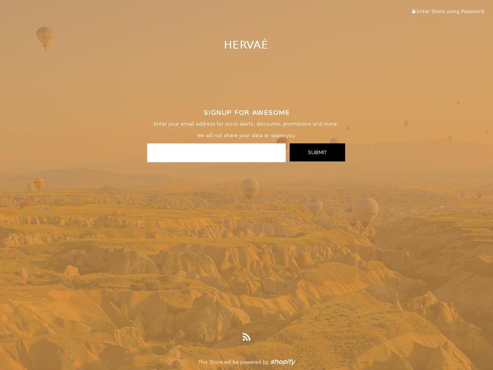 hervae.com shopify website screenshot