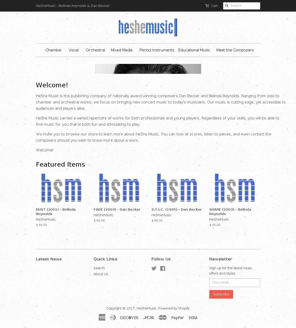 heshemusic.com shopify website screenshot