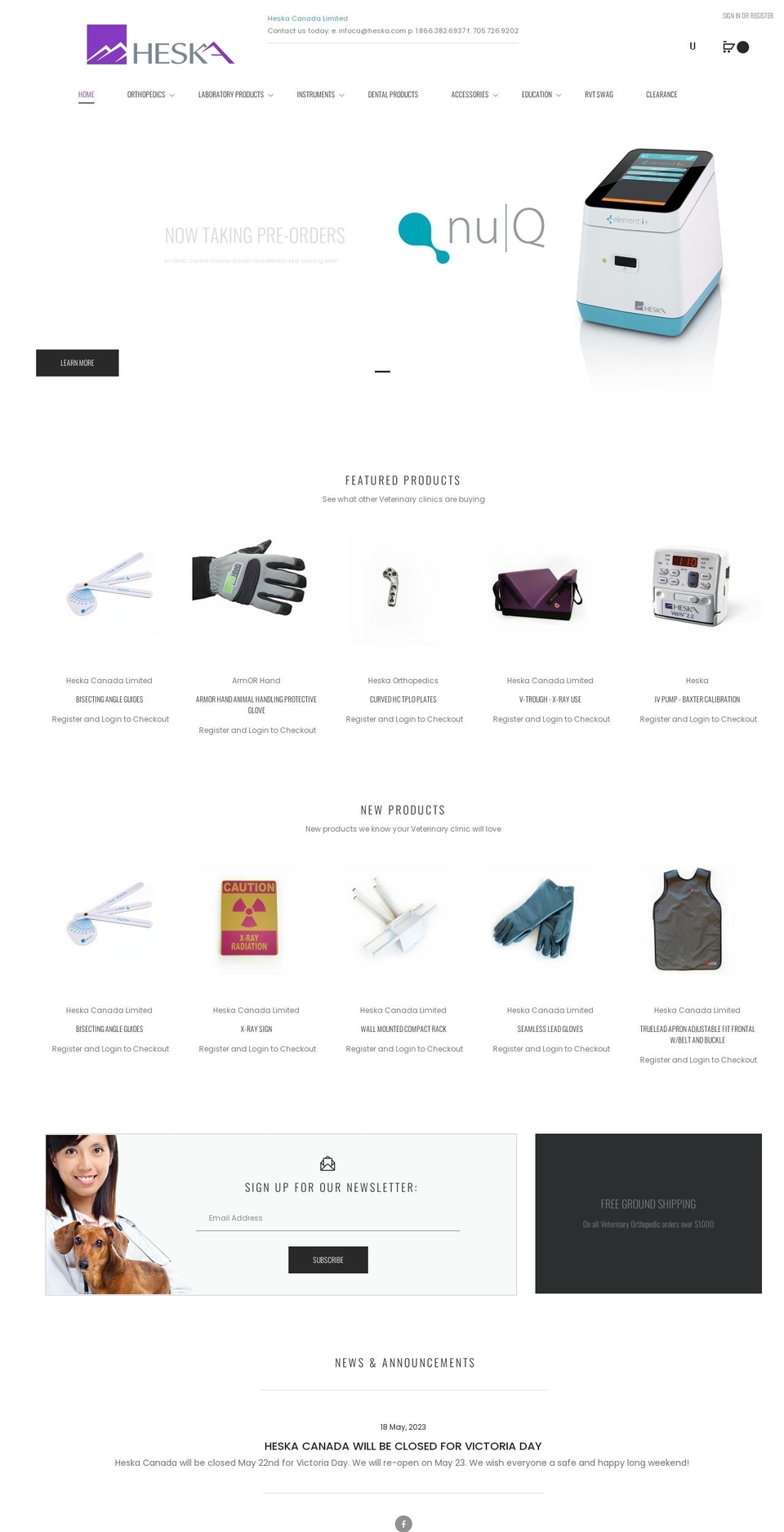 heskavetshop.com shopify website screenshot