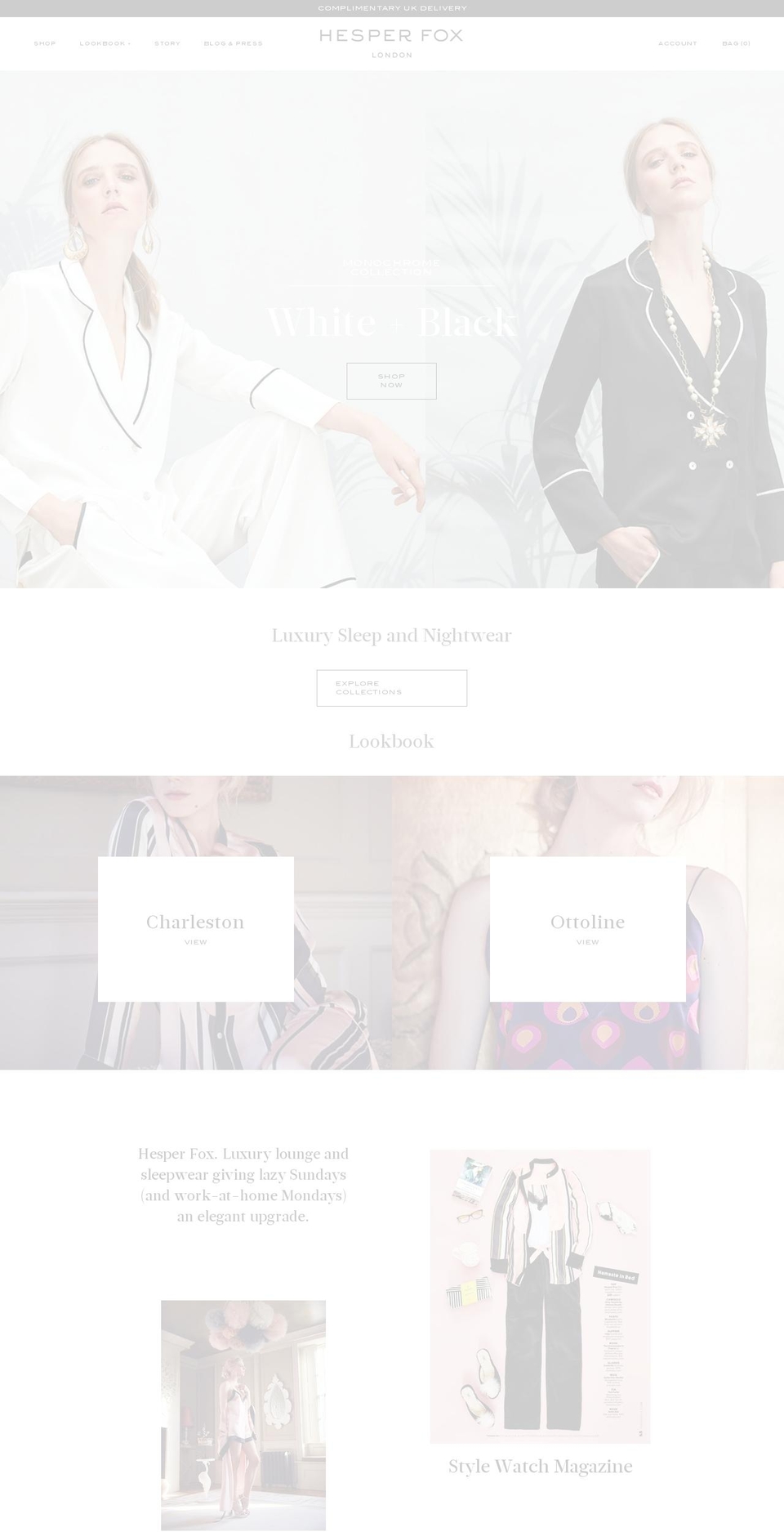 hesperfox.com shopify website screenshot