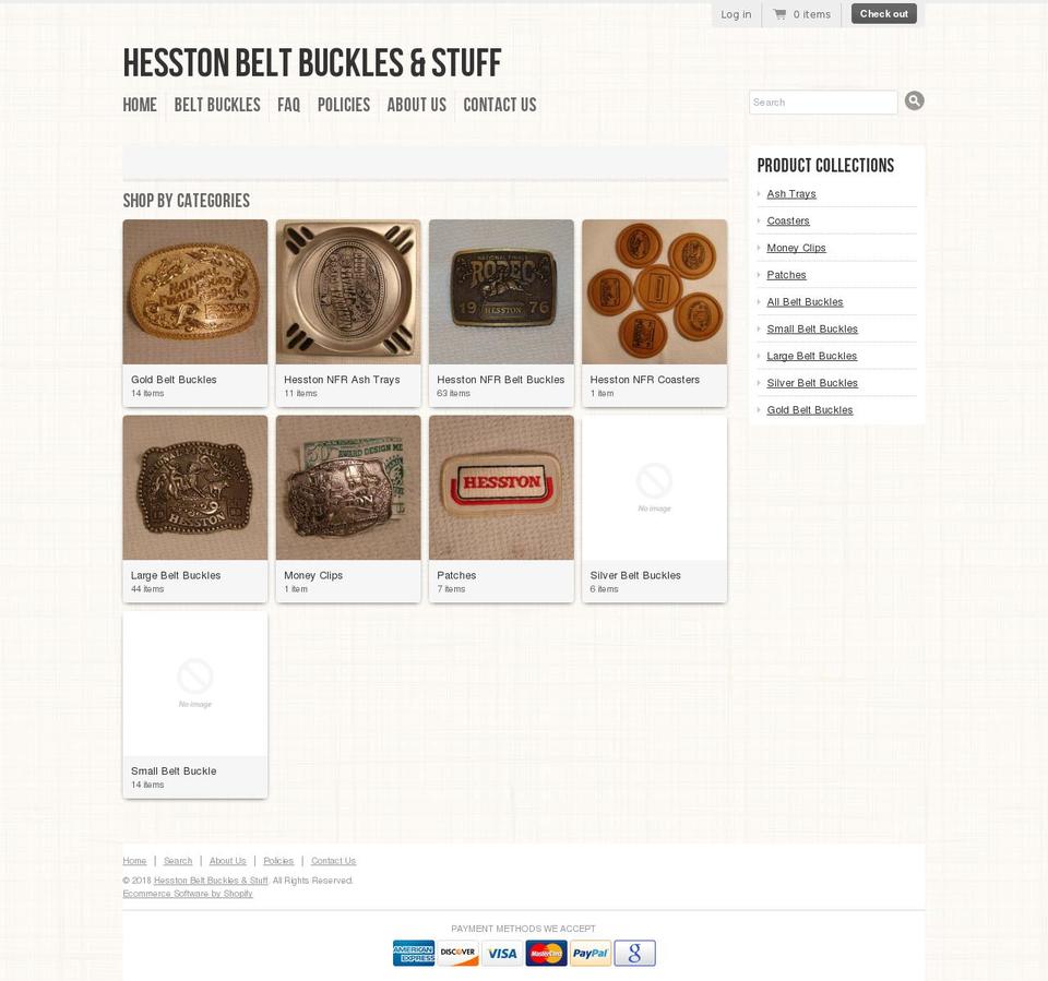 hesston-belt-buckles.com — Shopify storefront screenshot