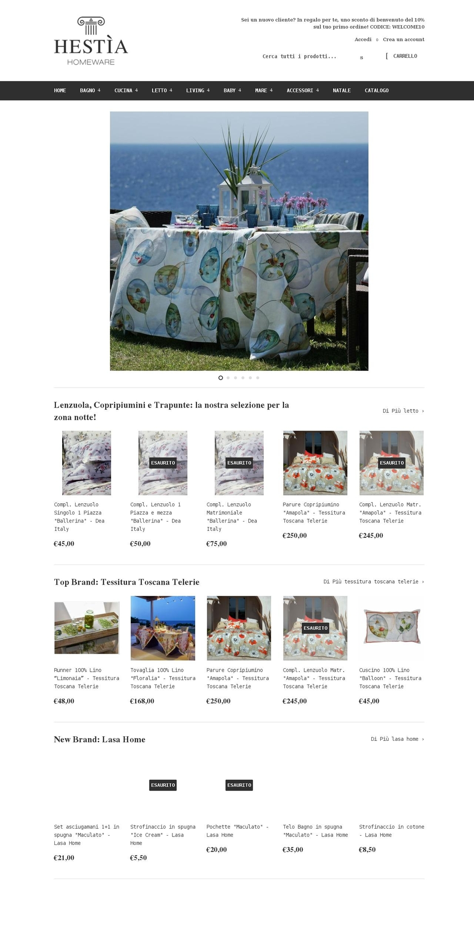 hestiahomeware.com shopify website screenshot