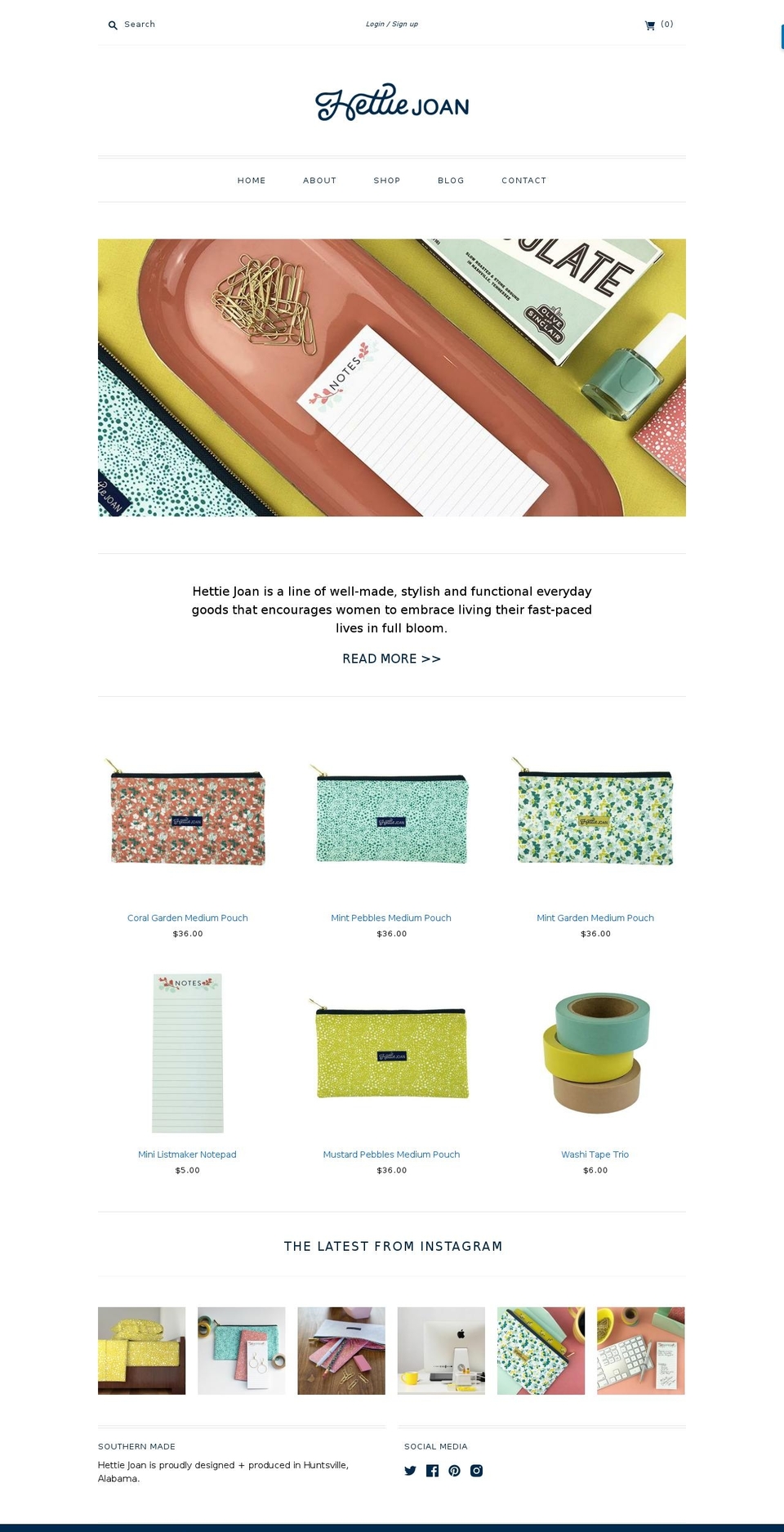 hettiejoan.com — Shopify storefront screenshot