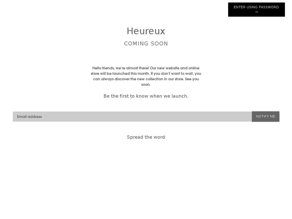 heureuxstore.com shopify website screenshot