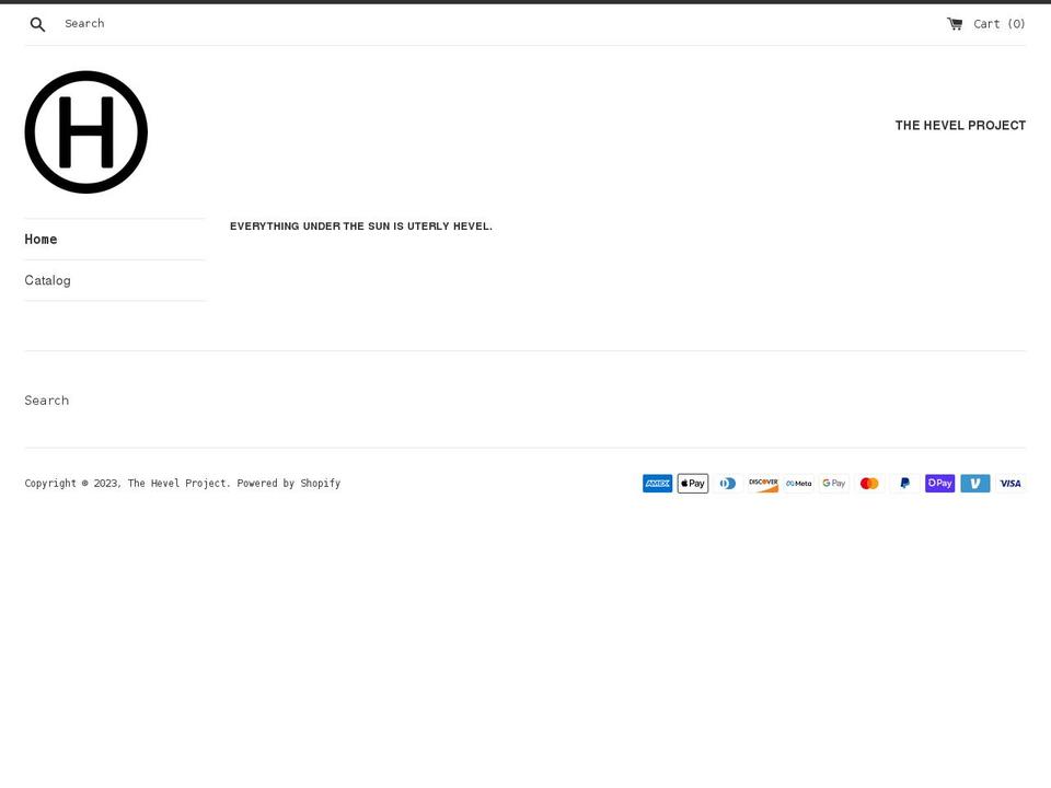 hevelproject.com shopify website screenshot