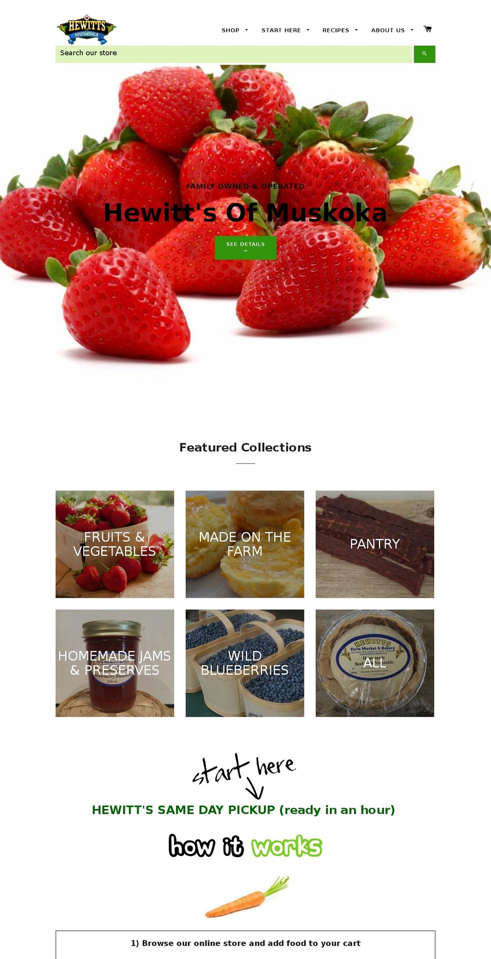 hewittsfresh.com — Shopify storefront screenshot