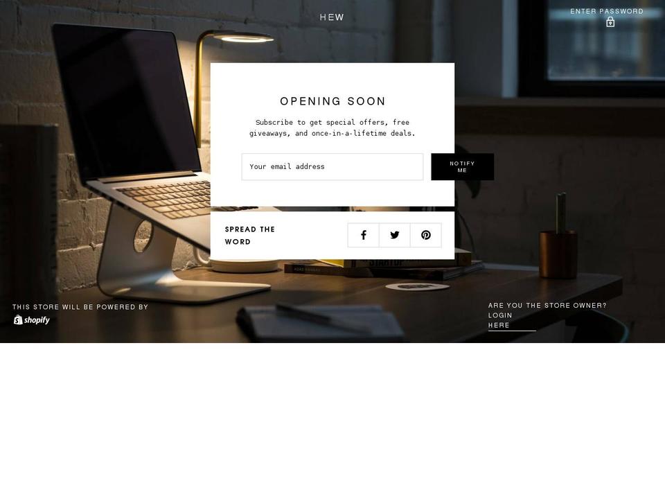 IN USE Shopify theme site example hewworld.com