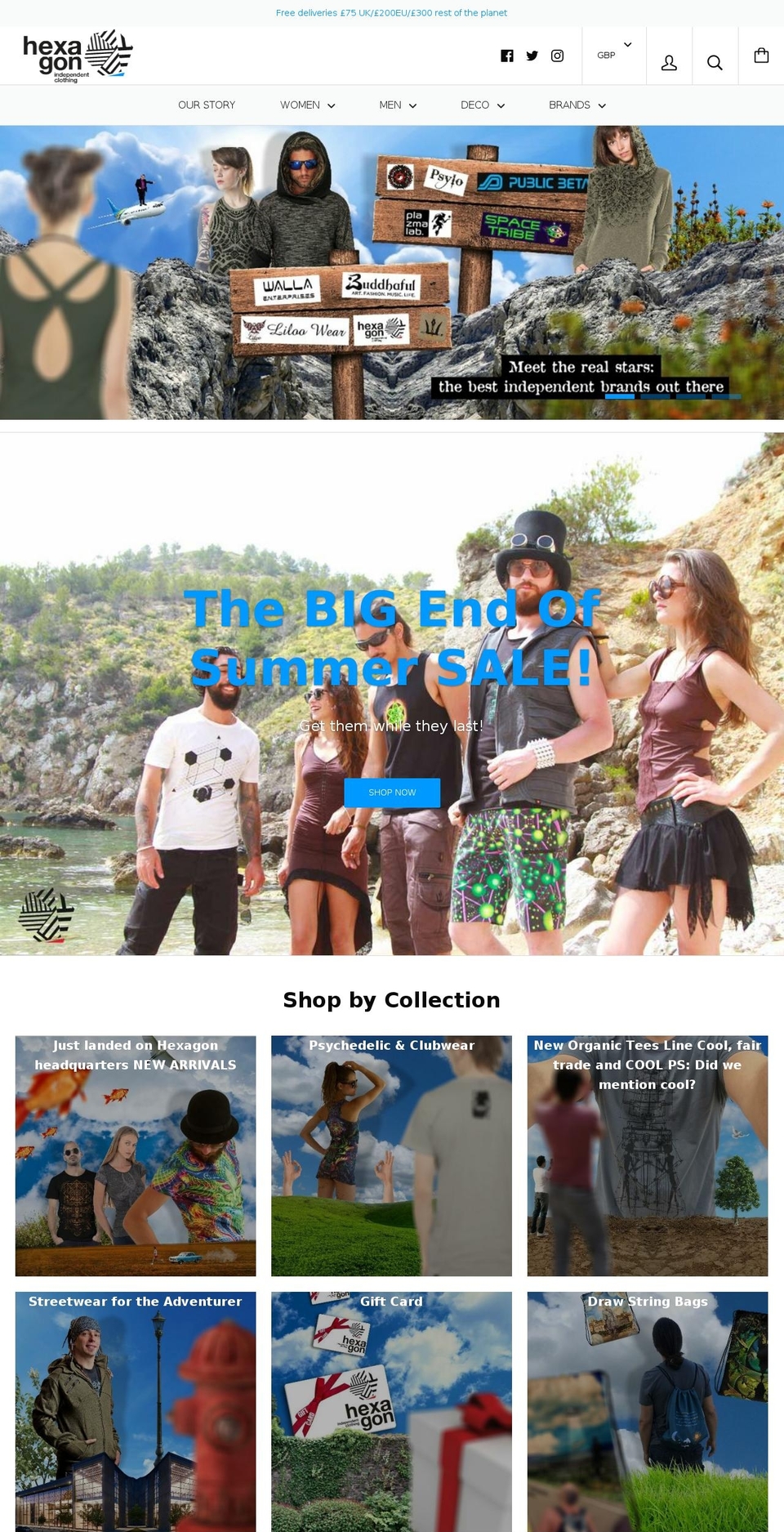 hexagonclothing.com — Shopify storefront screenshot