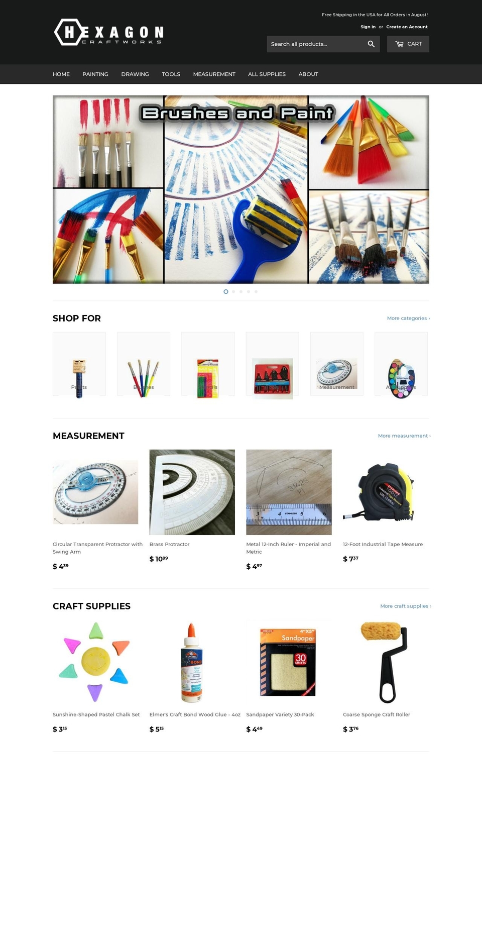 hexagoncraftworks.com shopify website screenshot