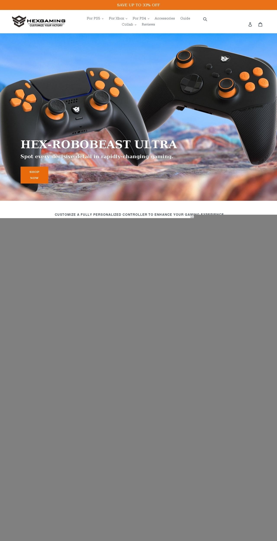 hexgaming.com shopify website screenshot