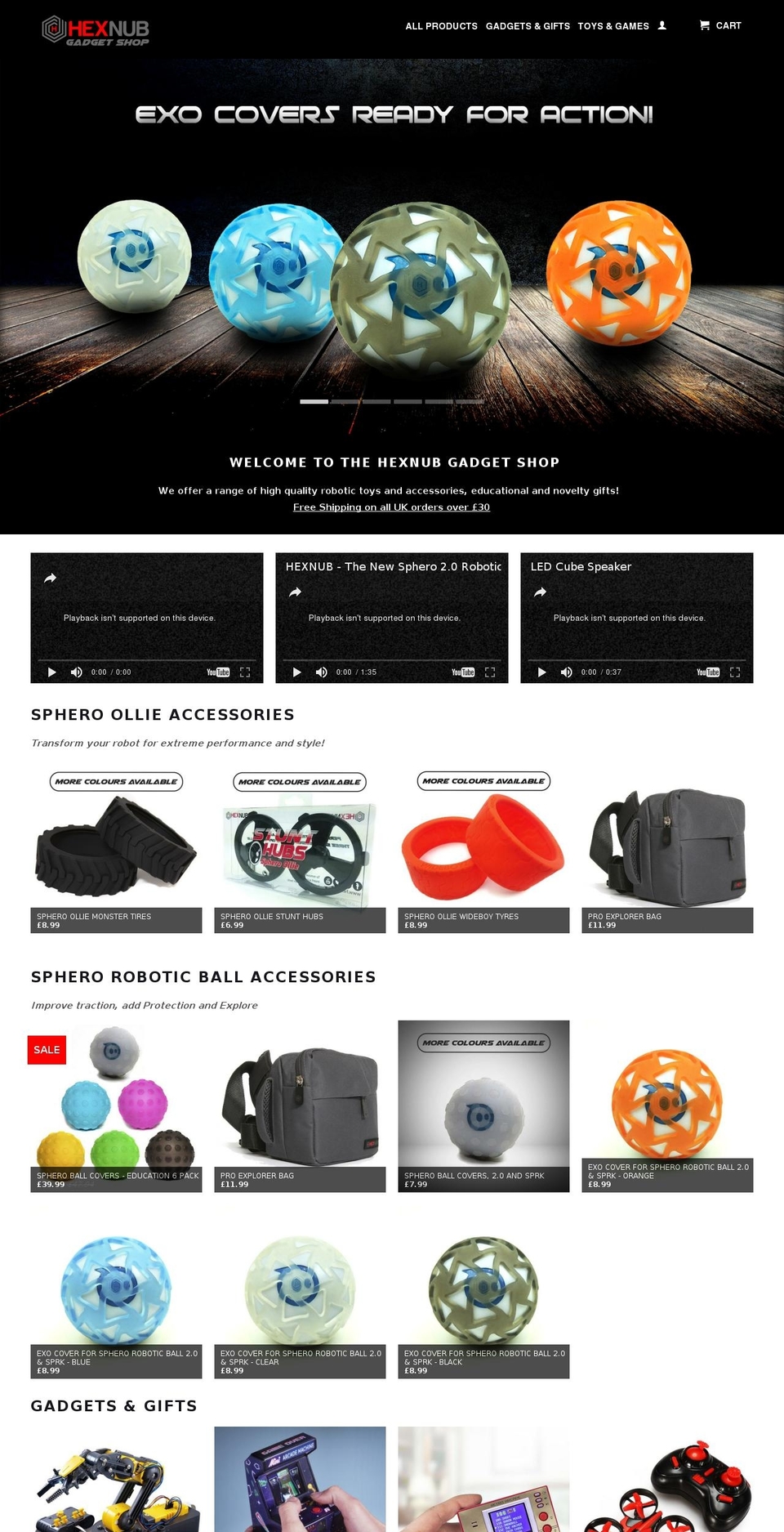 hexnub.com shopify website screenshot