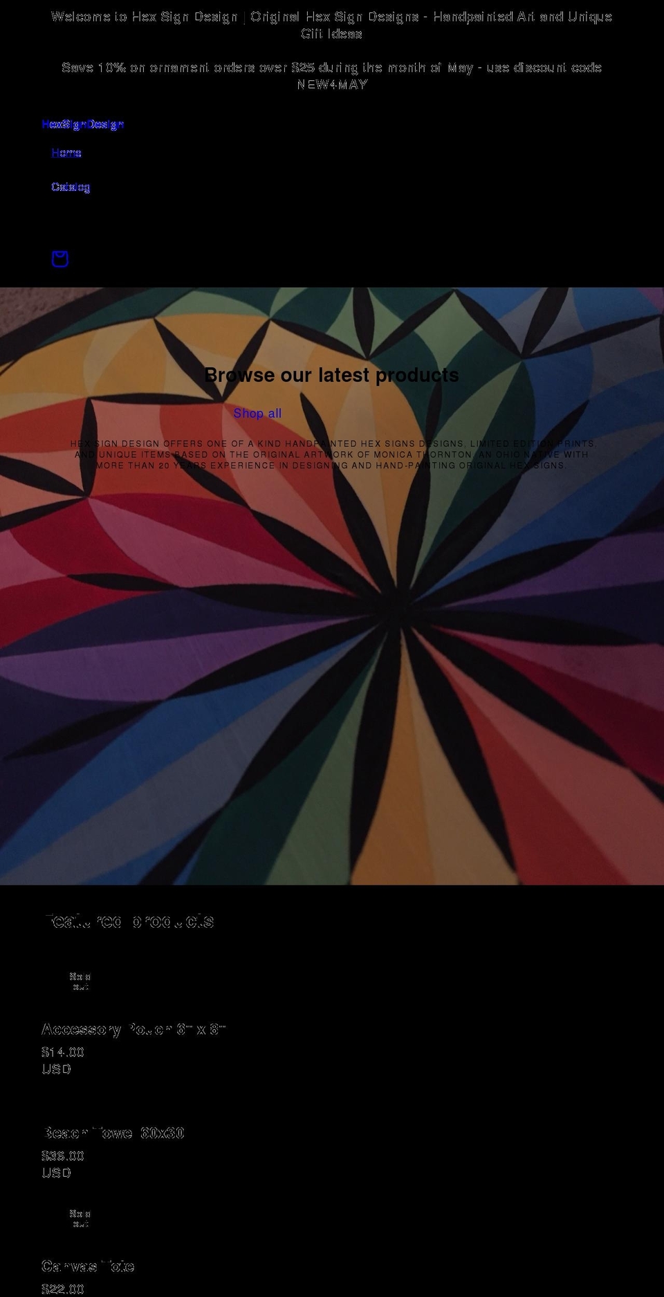 hexsigndesign.com — Shopify storefront screenshot