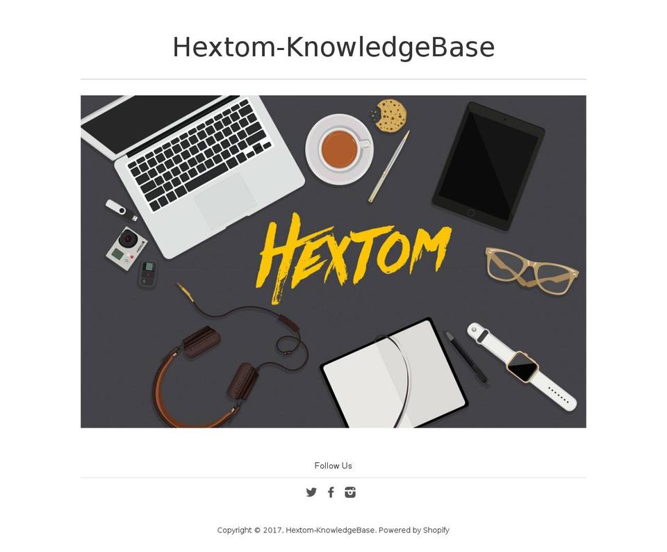 hextom-knowledgebase.myshopify.com shopify website screenshot