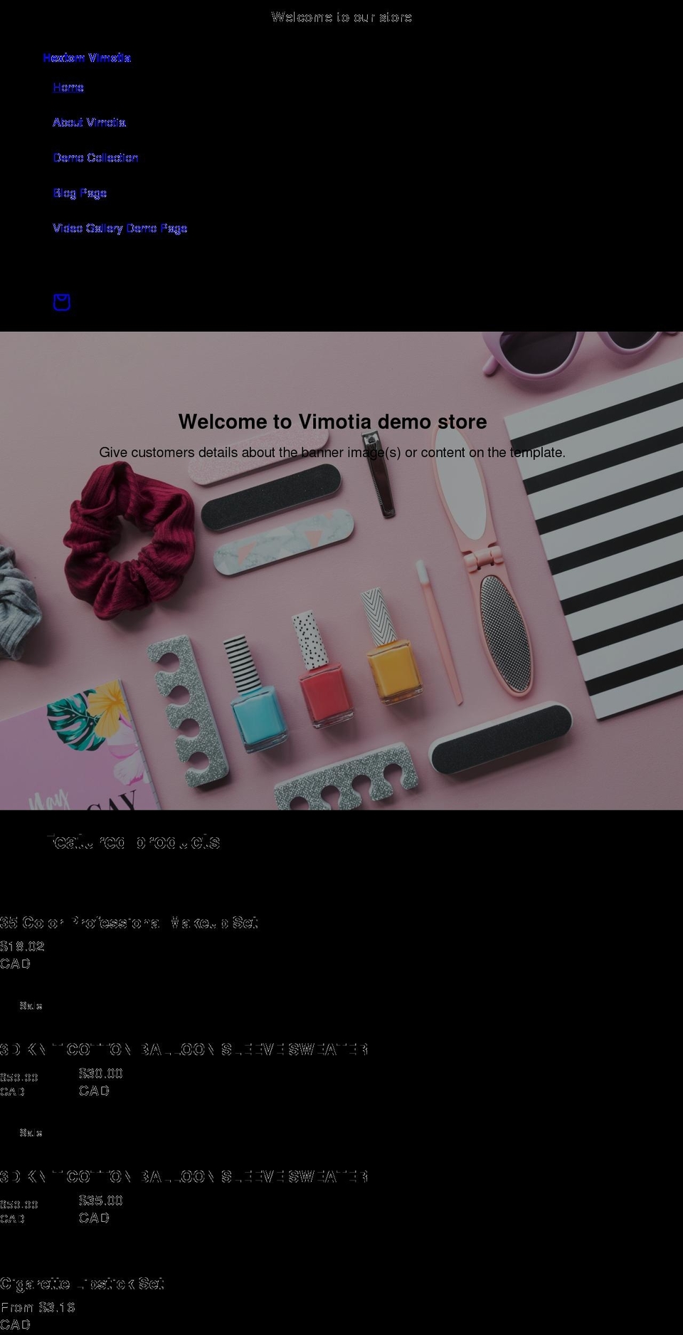 hextom-vimotia.myshopify.com shopify website screenshot