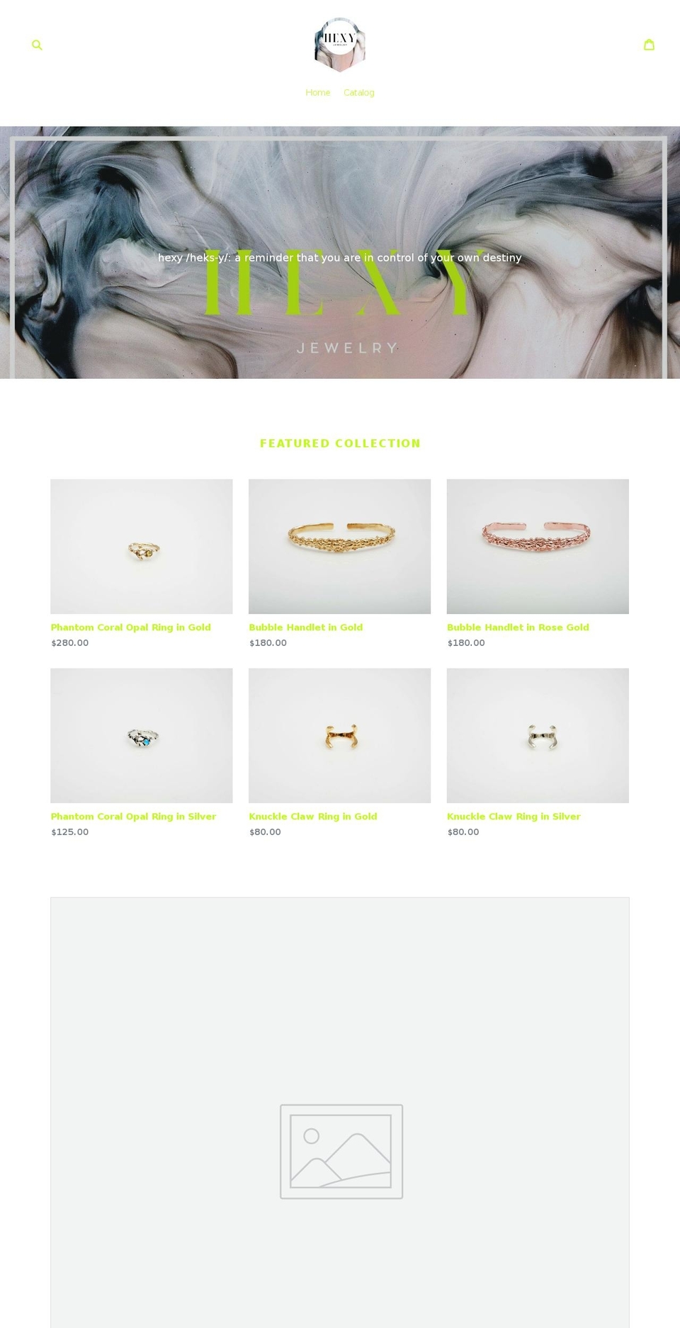 hexyjewelry.com shopify website screenshot