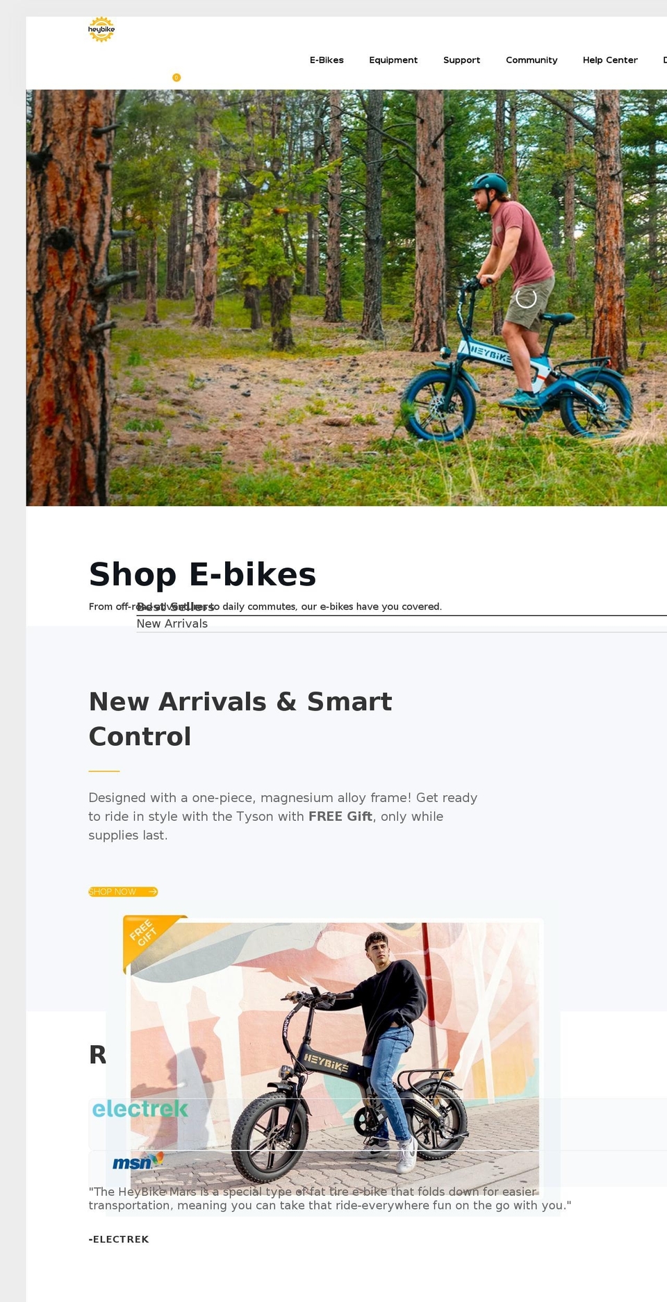 heybike.com shopify website screenshot