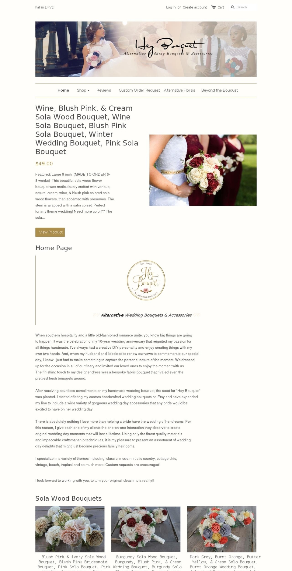 heybouquet.net shopify website screenshot