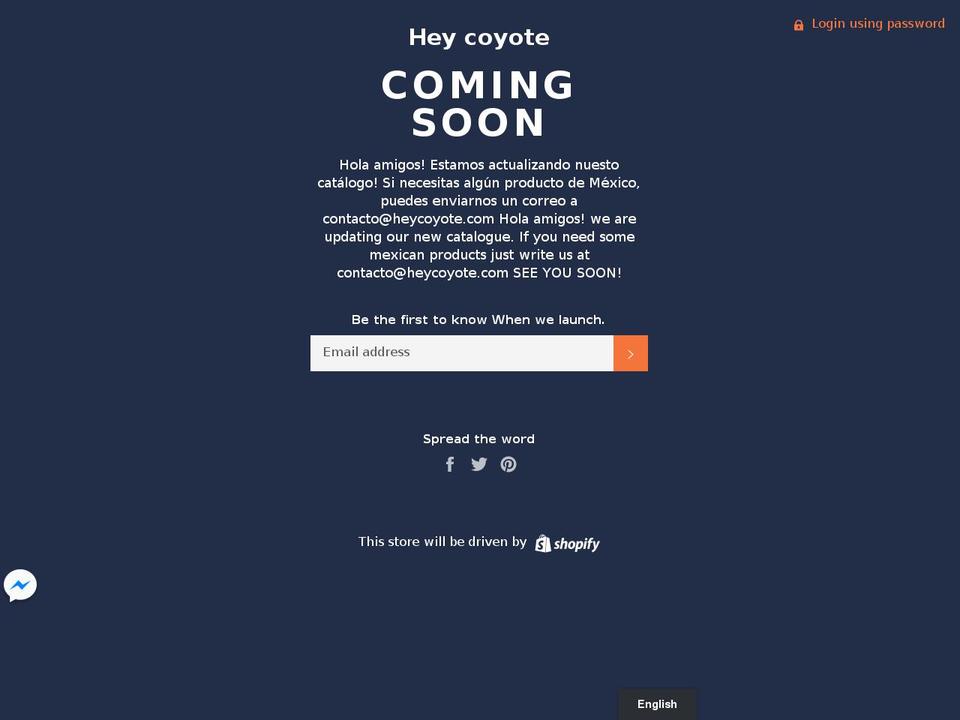 heycoyote.com — Shopify storefront screenshot