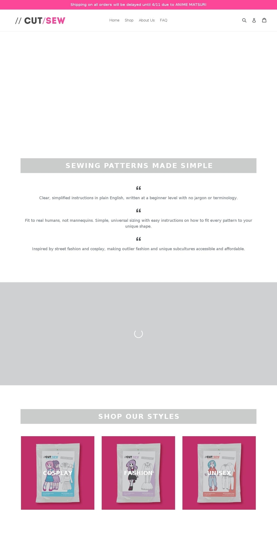 heycutsew.com shopify website screenshot