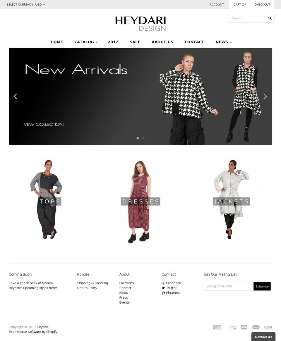 heydaridc.com shopify website screenshot