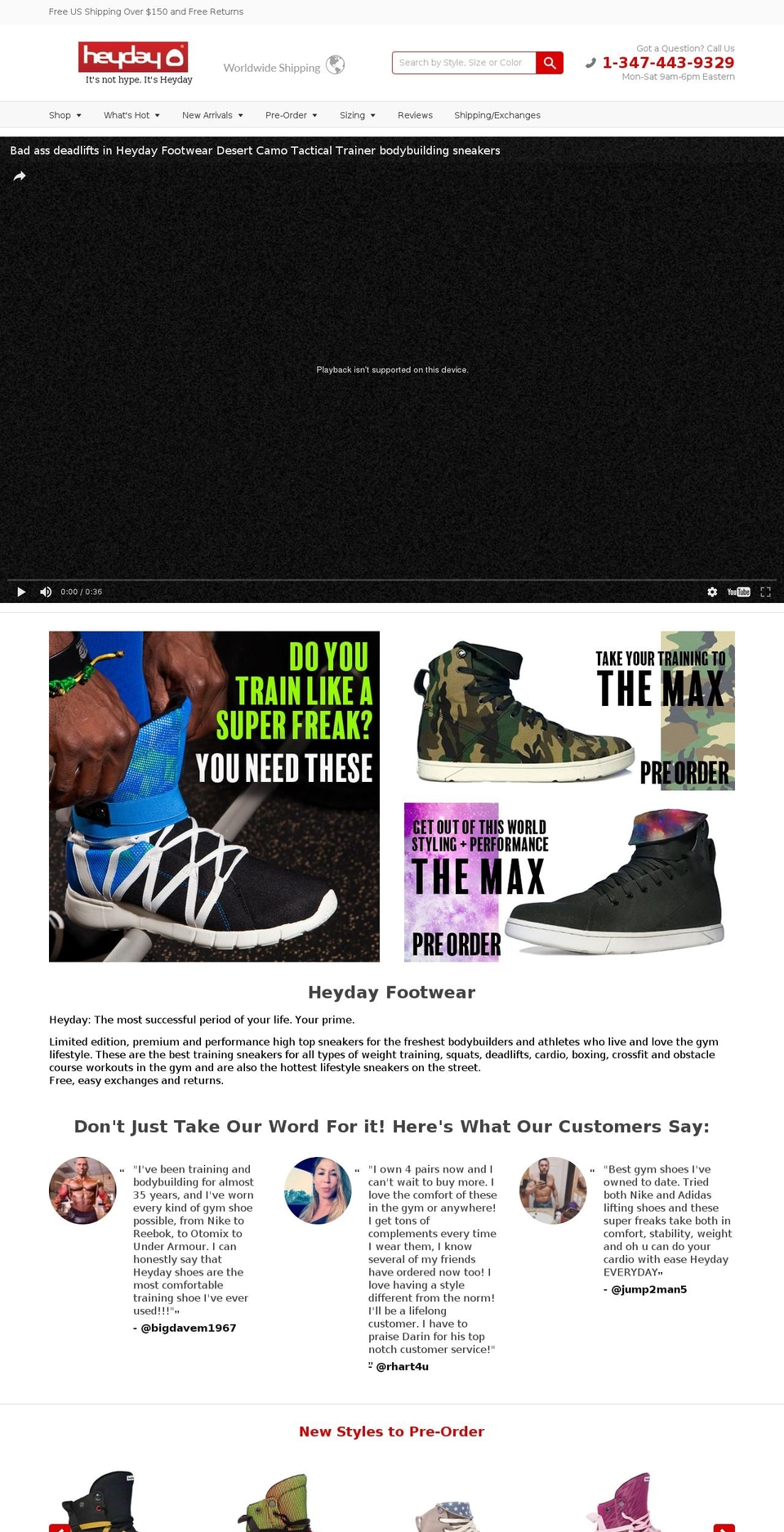 heydayfootwearchina.com shopify website screenshot