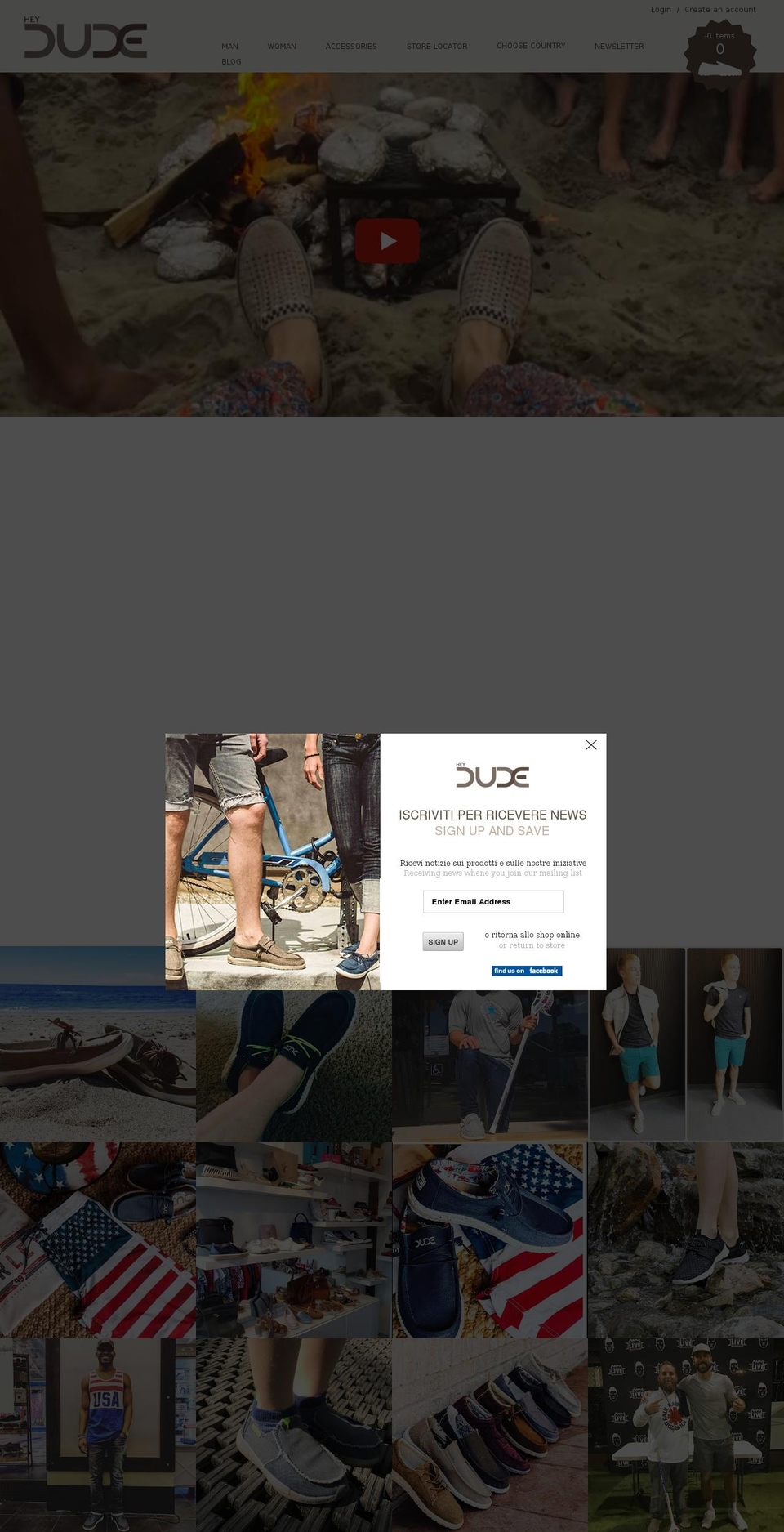 heydudeshoes.com shopify website screenshot