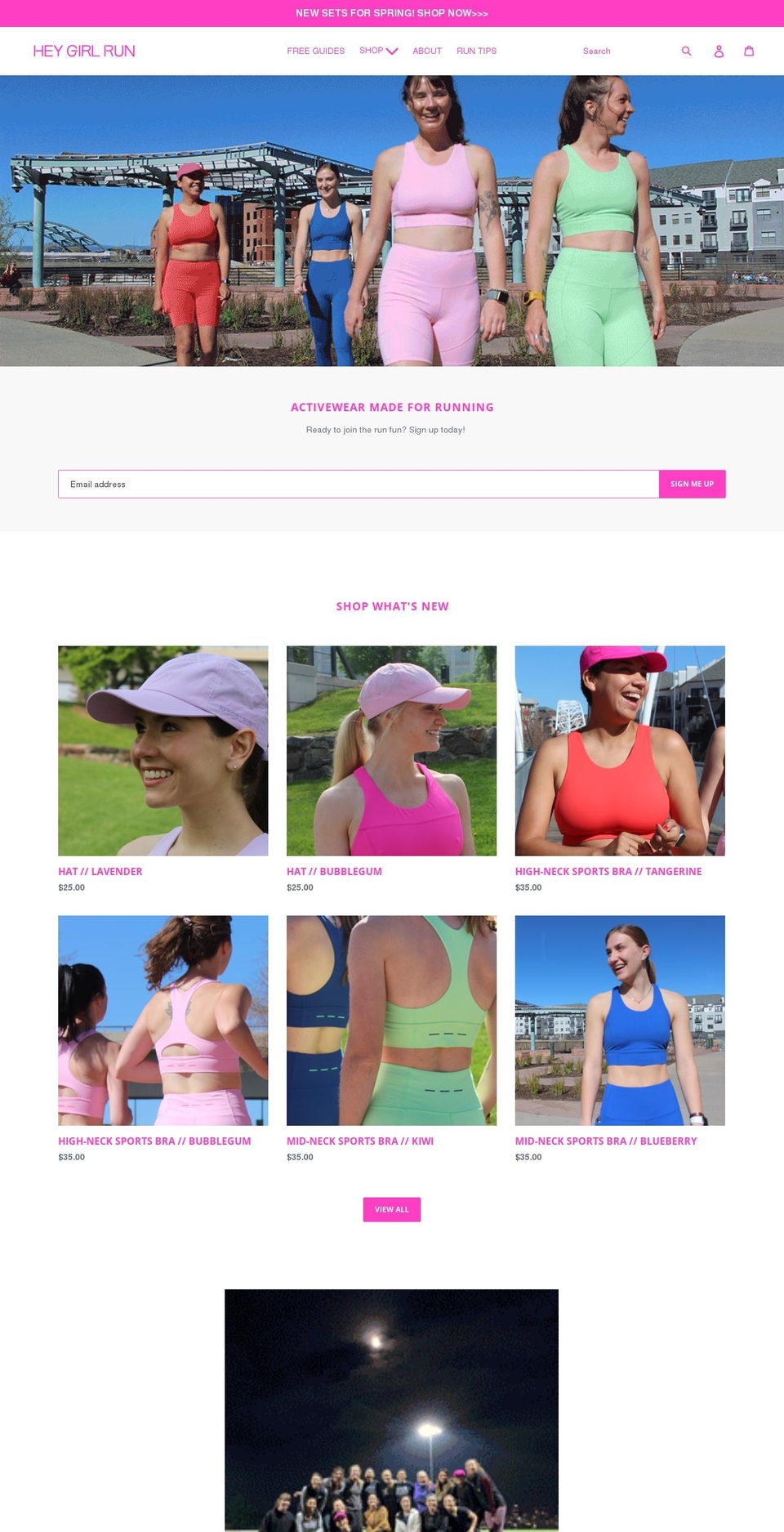 heygirlrun.com shopify website screenshot