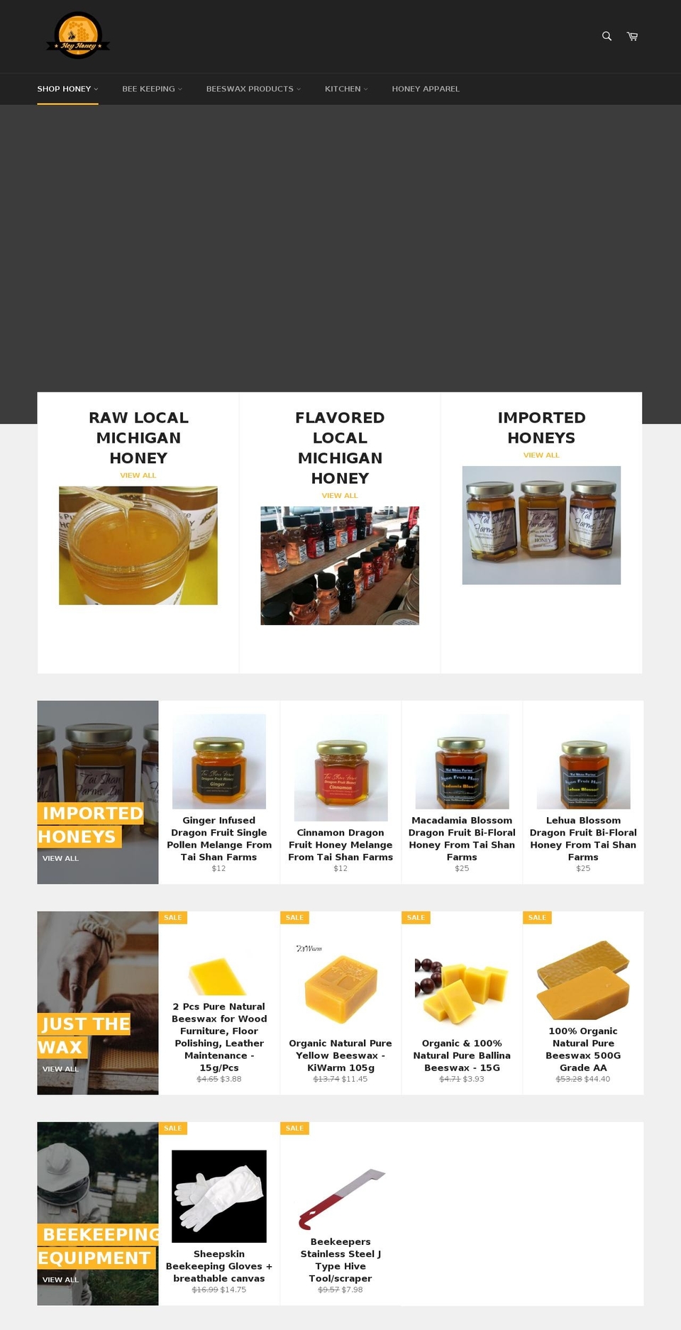 heyhoney.biz shopify website screenshot