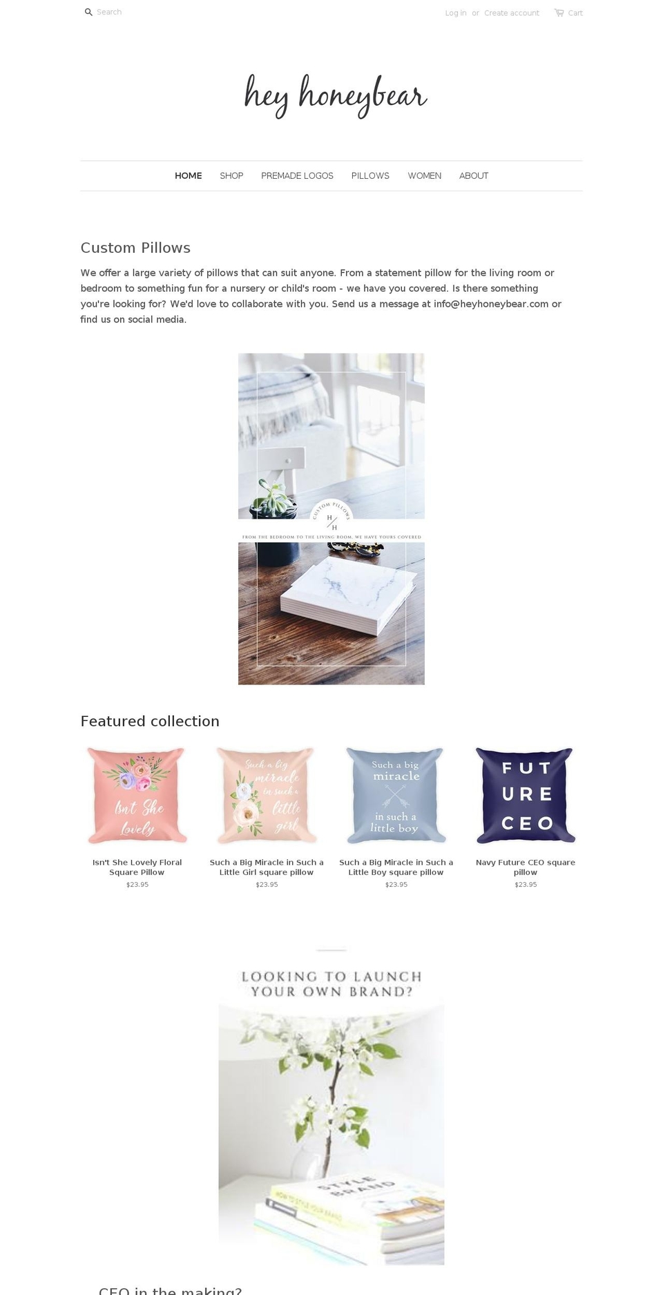 heyhoneybear.com — Shopify storefront screenshot