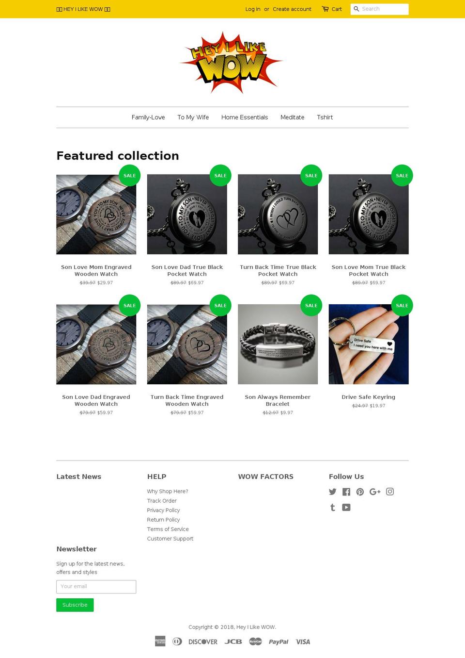 heyilikewow.com shopify website screenshot