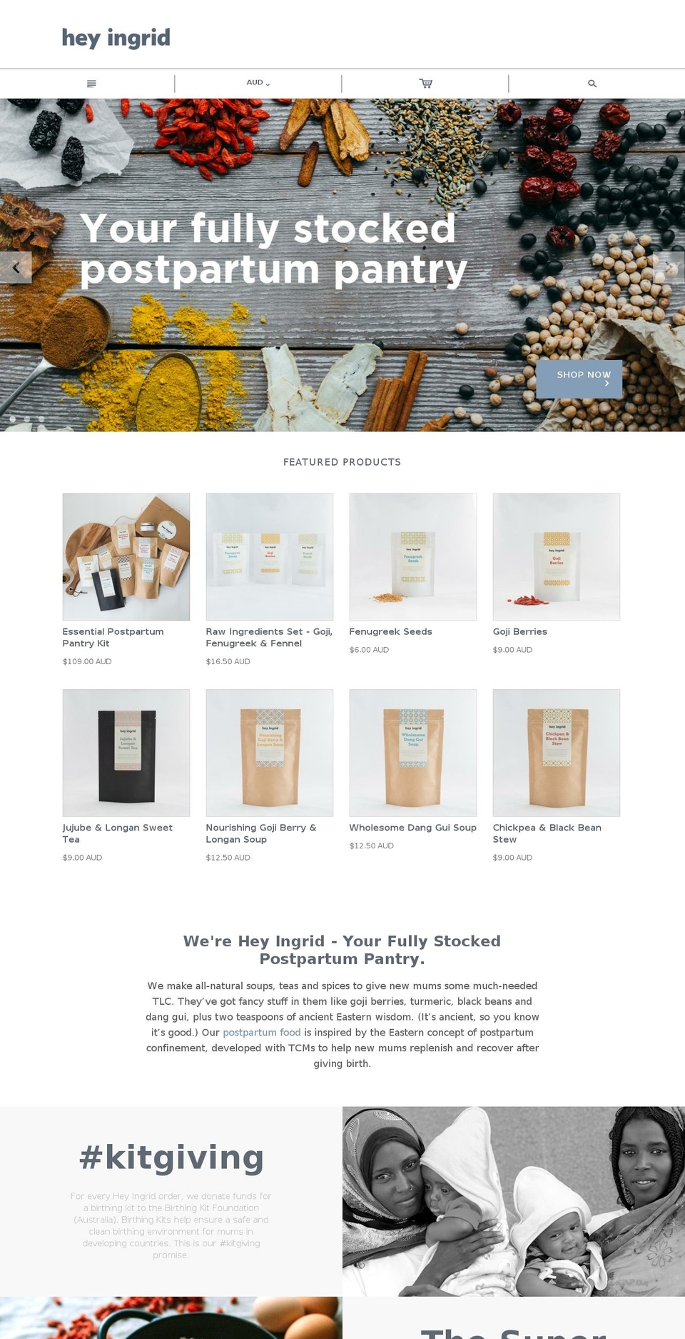 heyingrid.com shopify website screenshot