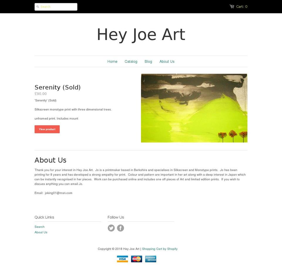 heyjoeart.com — Shopify storefront screenshot