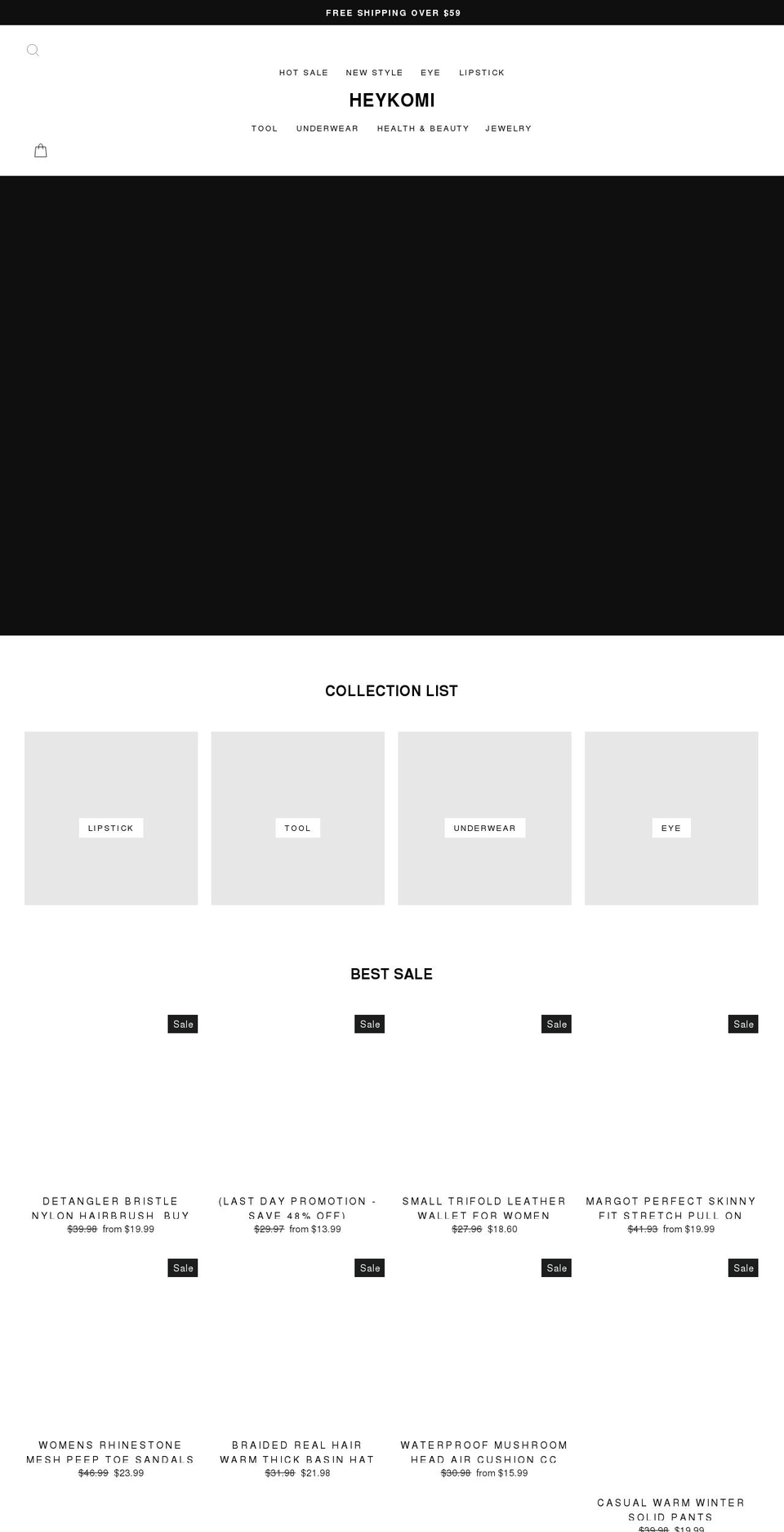 heykomi.com shopify website screenshot