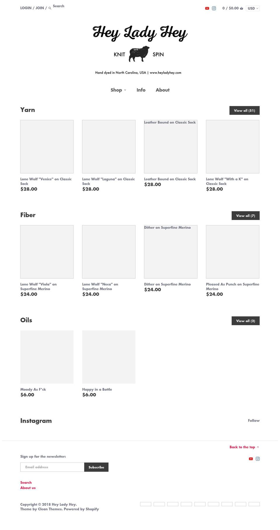 heyladyhey.com — Shopify storefront screenshot