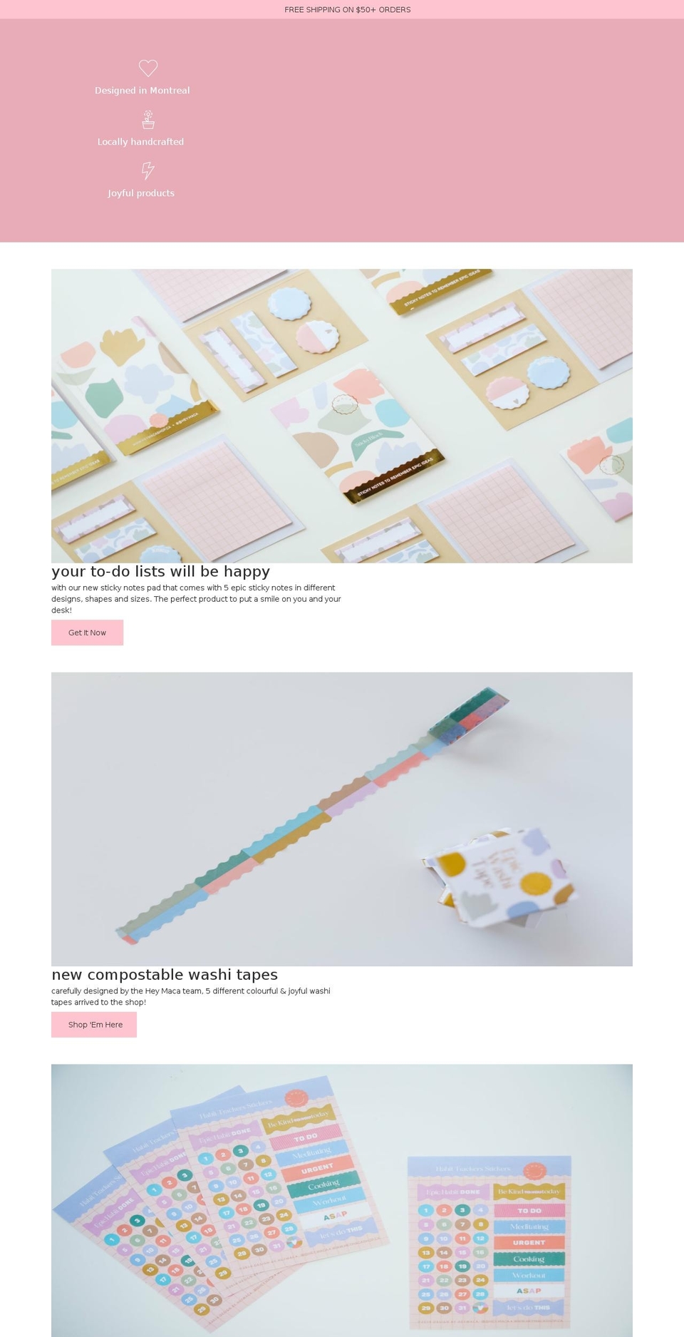 heymacashop.ca shopify website screenshot